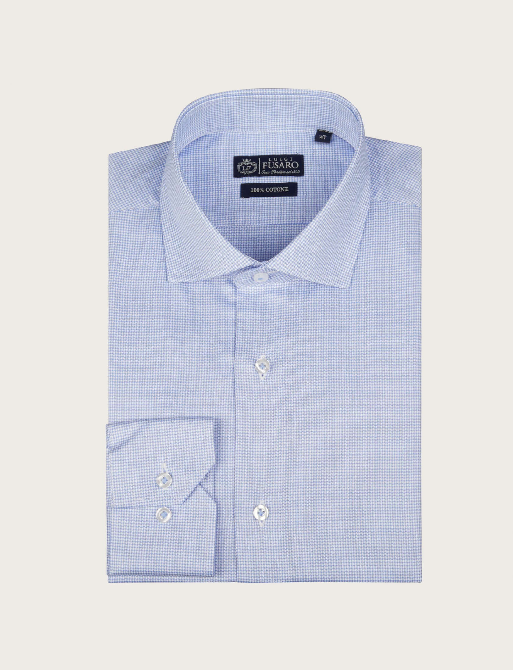 Camicia in cotone fantasia pied de poule - Image 4