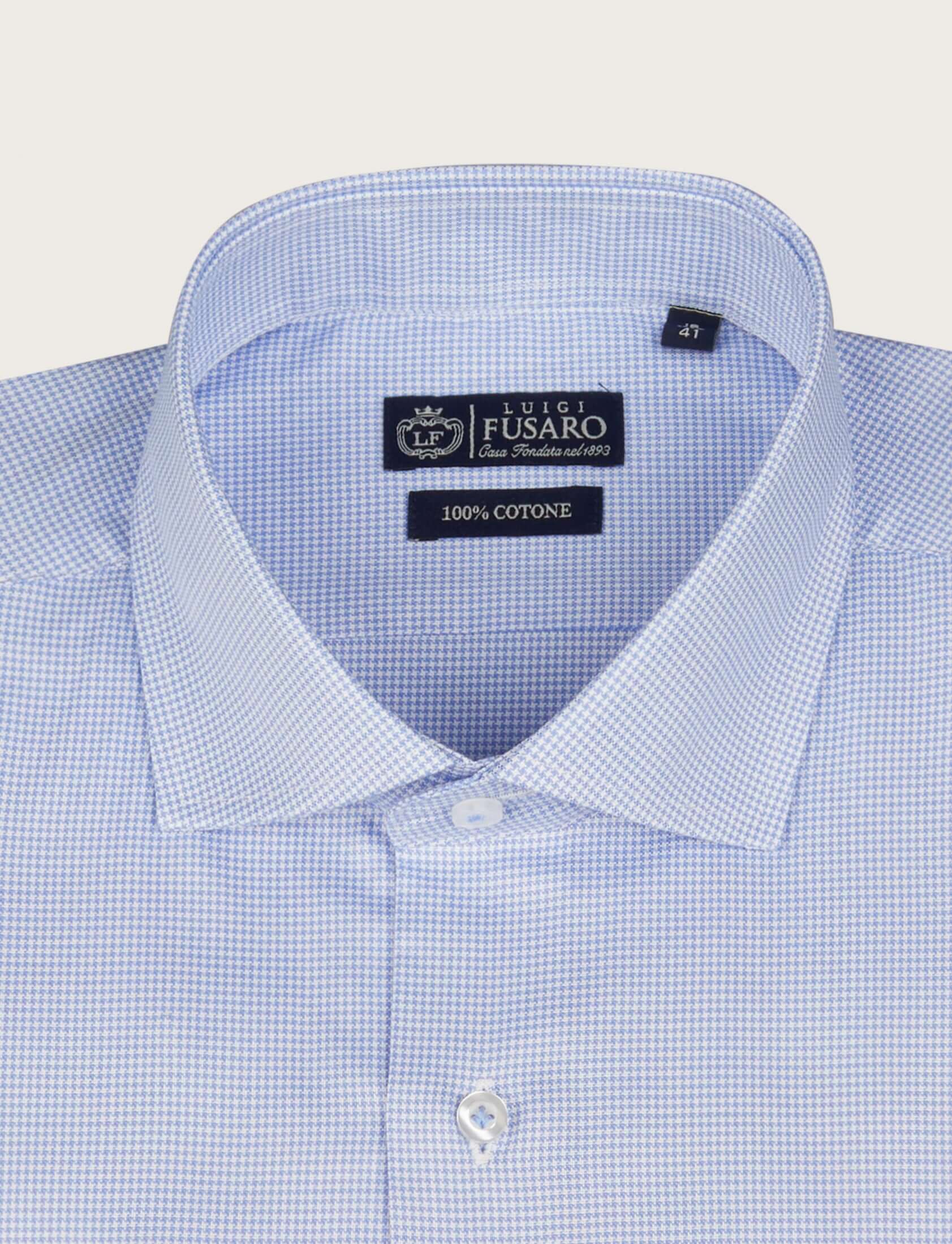 Camicia in cotone fantasia pied de poule - Image 5