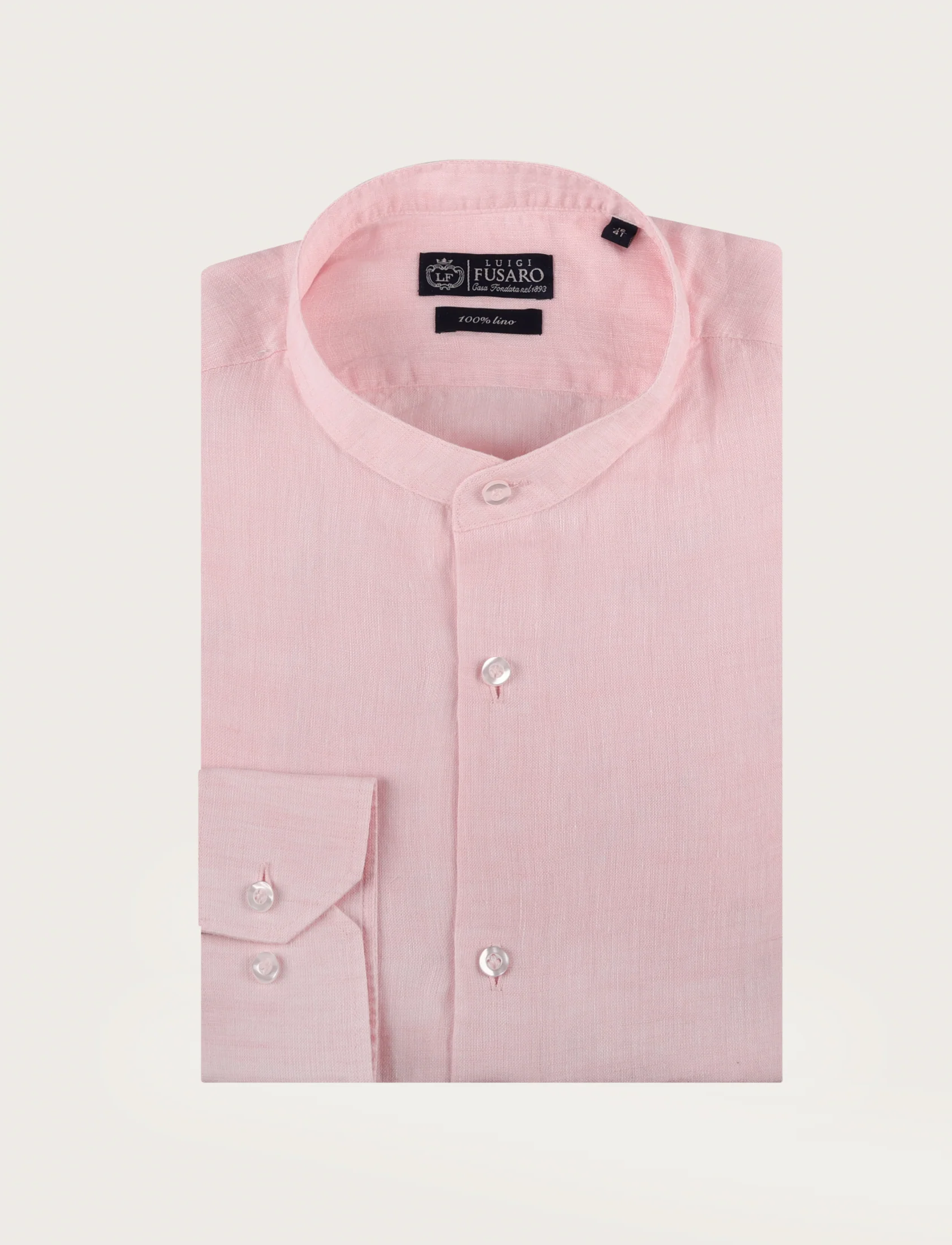 Camicia in lino con collo alla coreana - Image 10