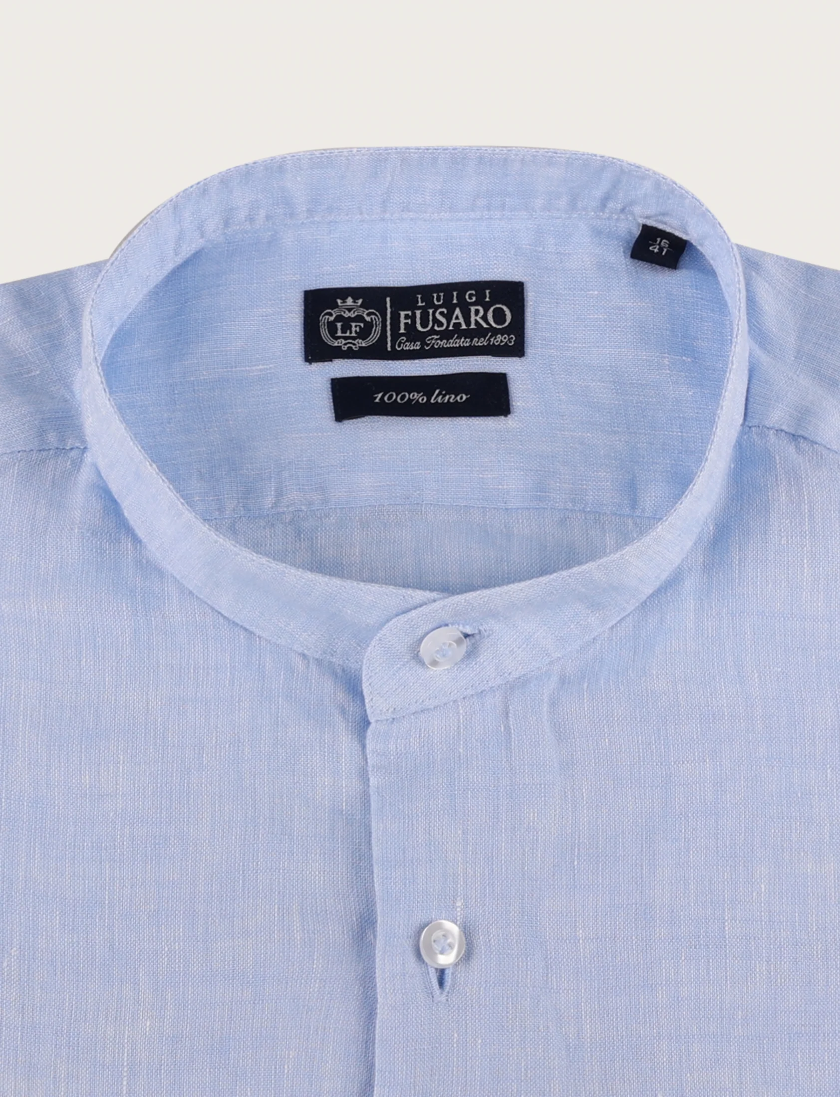 Camicia in lino con collo alla coreana - Image 14