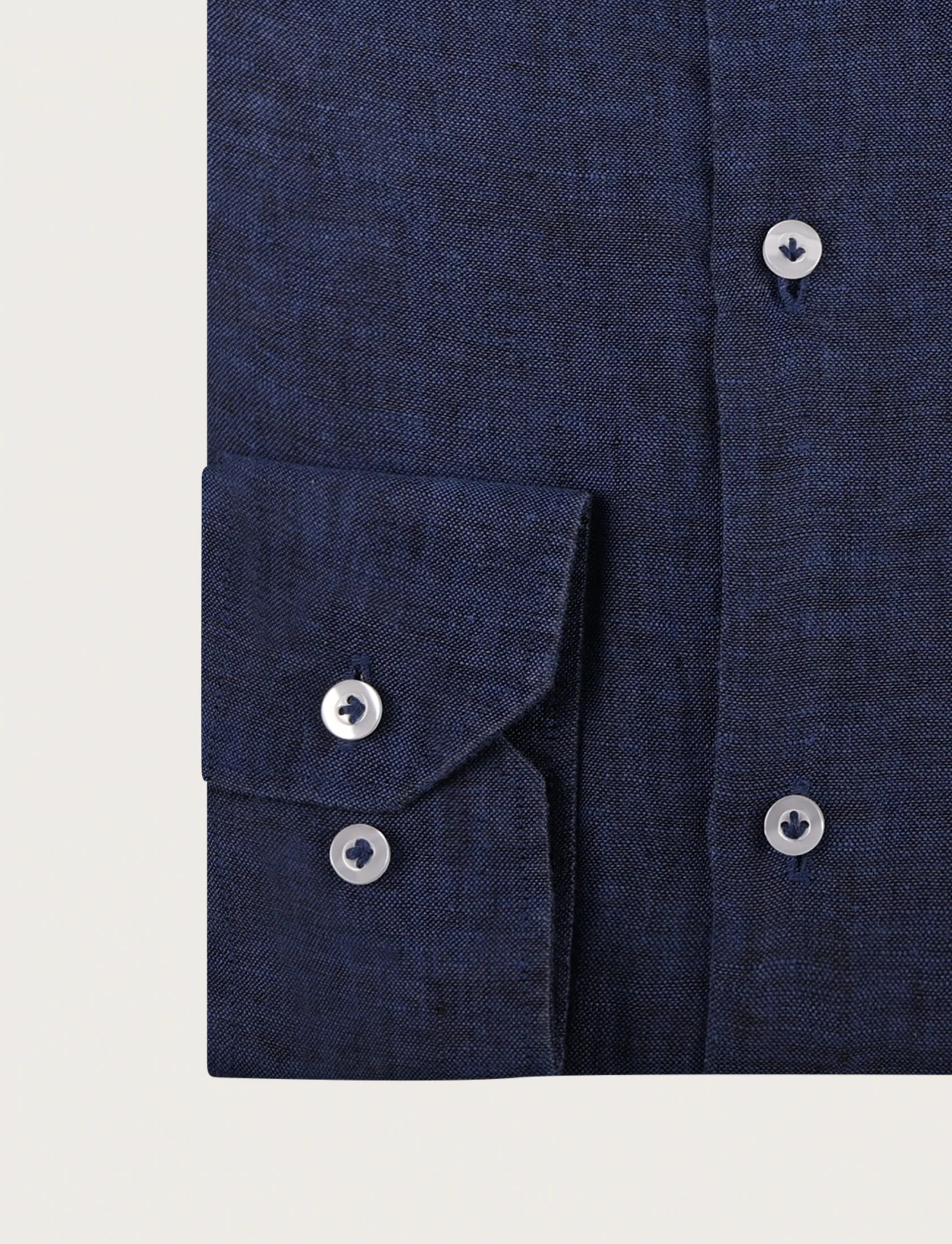 Camicia in lino con collo alla coreana - Image 3