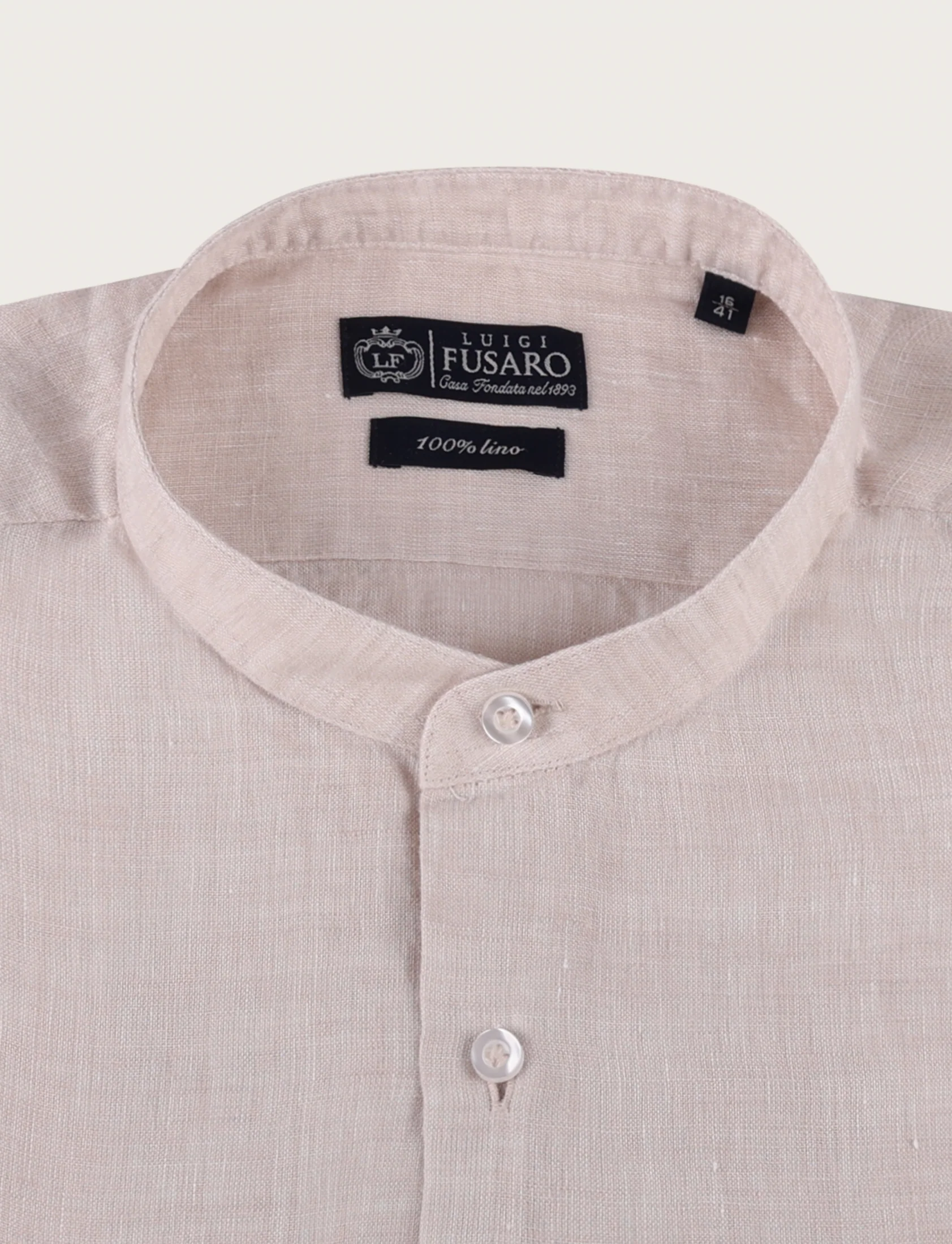 Camicia in lino con collo alla coreana - Image 8