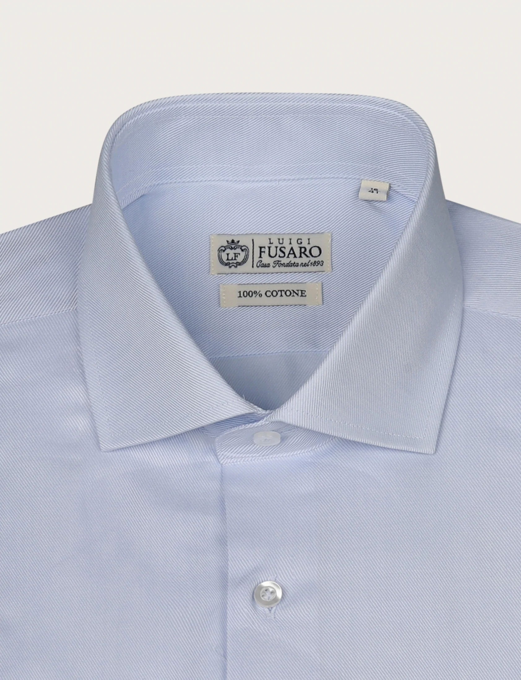 Camicia in cotone a trama diagonale - Image 5