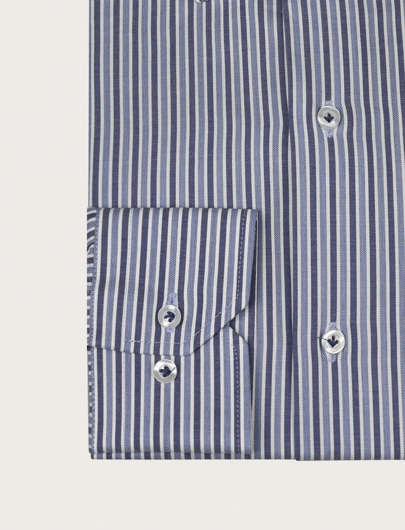 Camicia a righe bicolore in puro cotone - Image 3