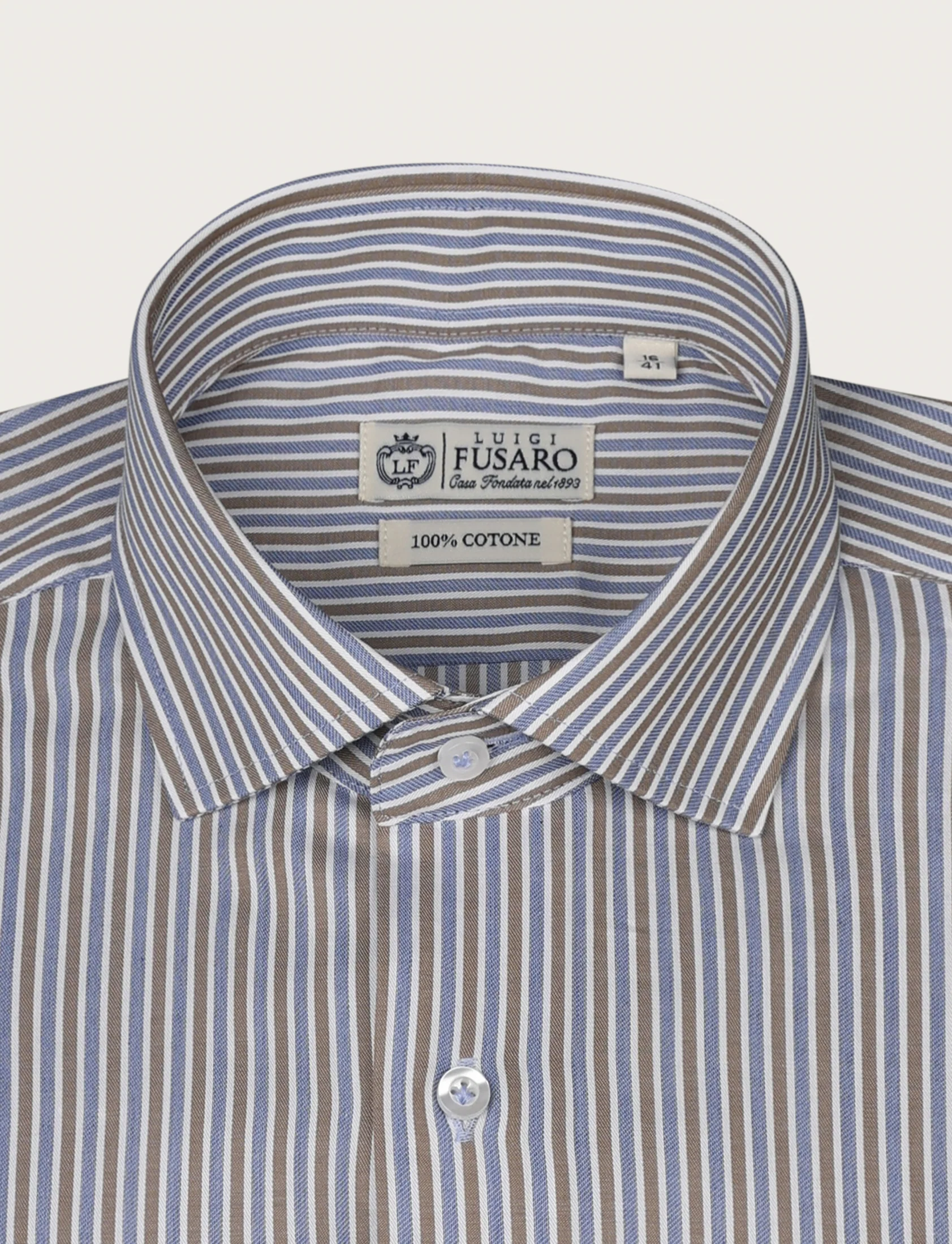 Camicia a righe bicolore in puro cotone - Image 5