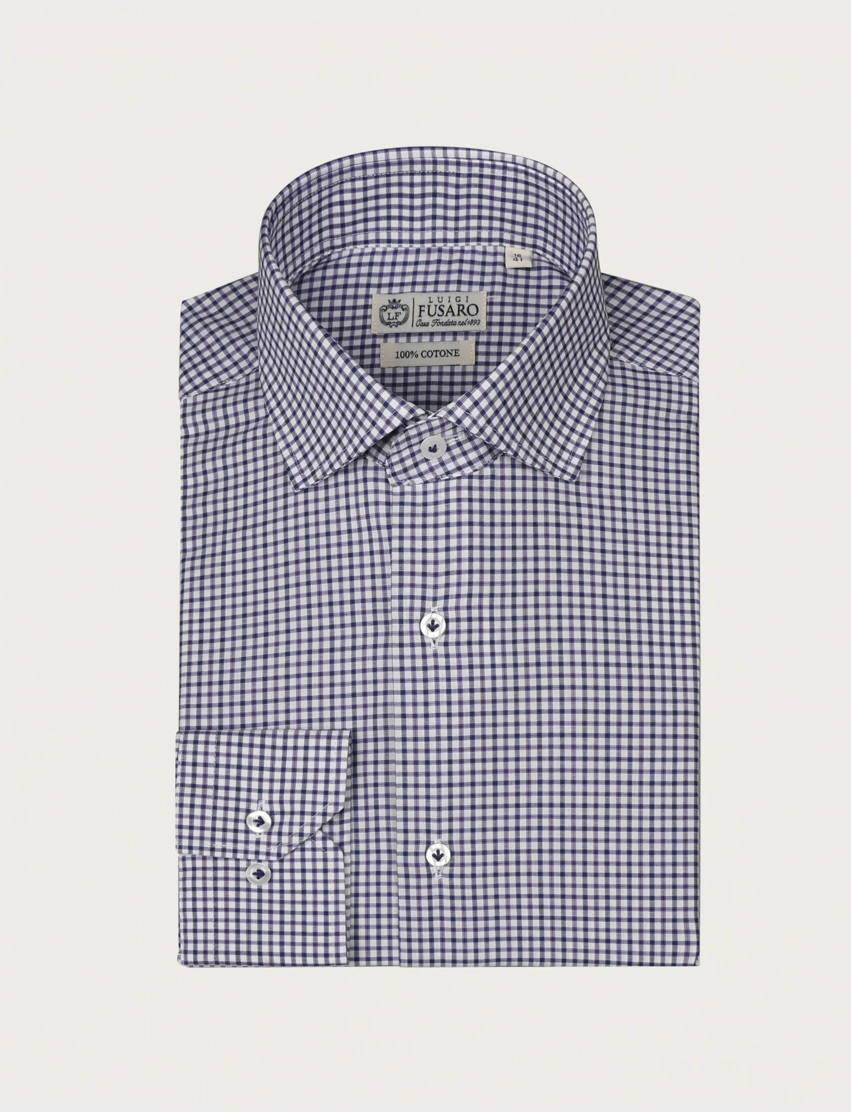 Camicia quadretto bicolore in cotone - Image 4