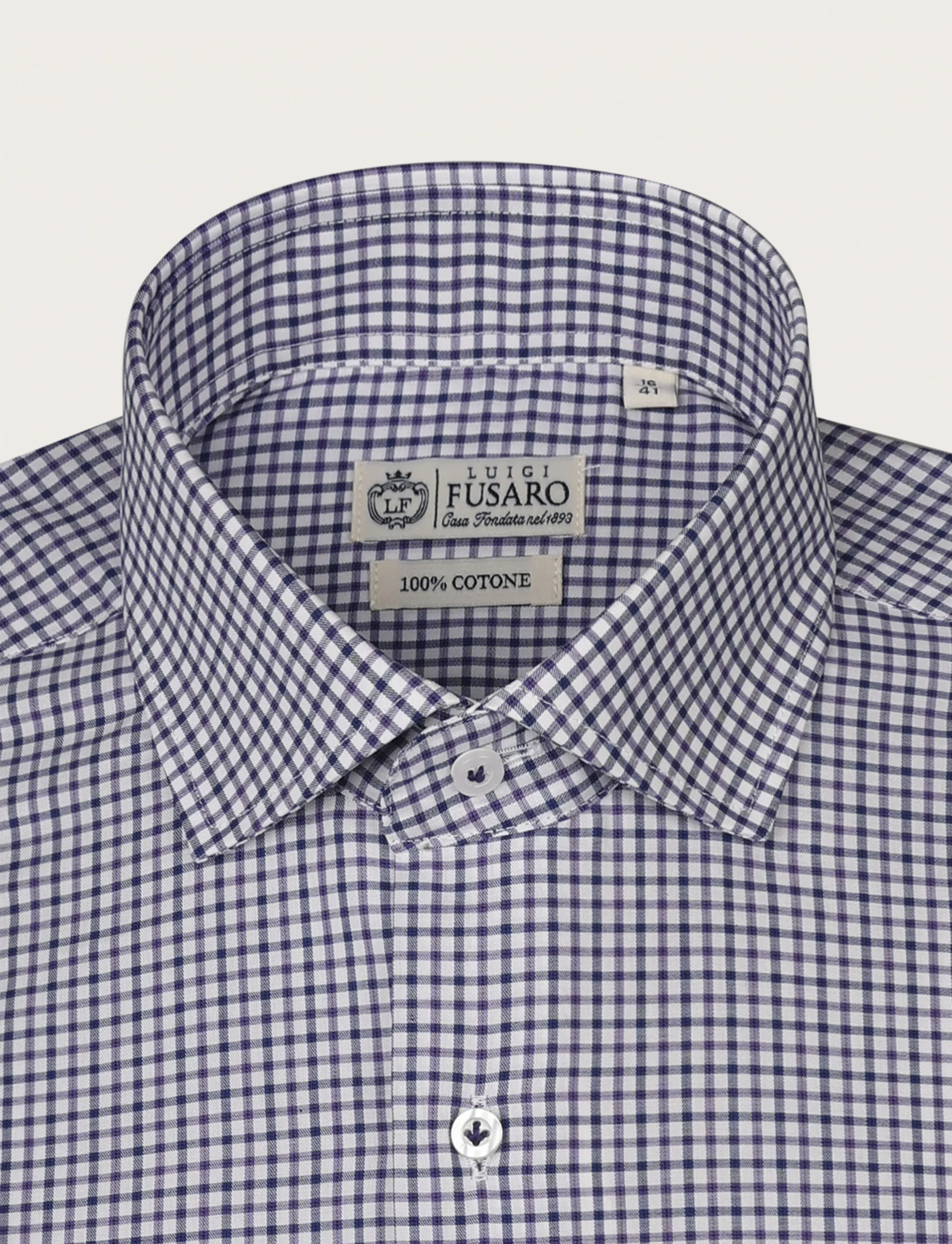 Camicia quadretto bicolore in cotone - Image 5