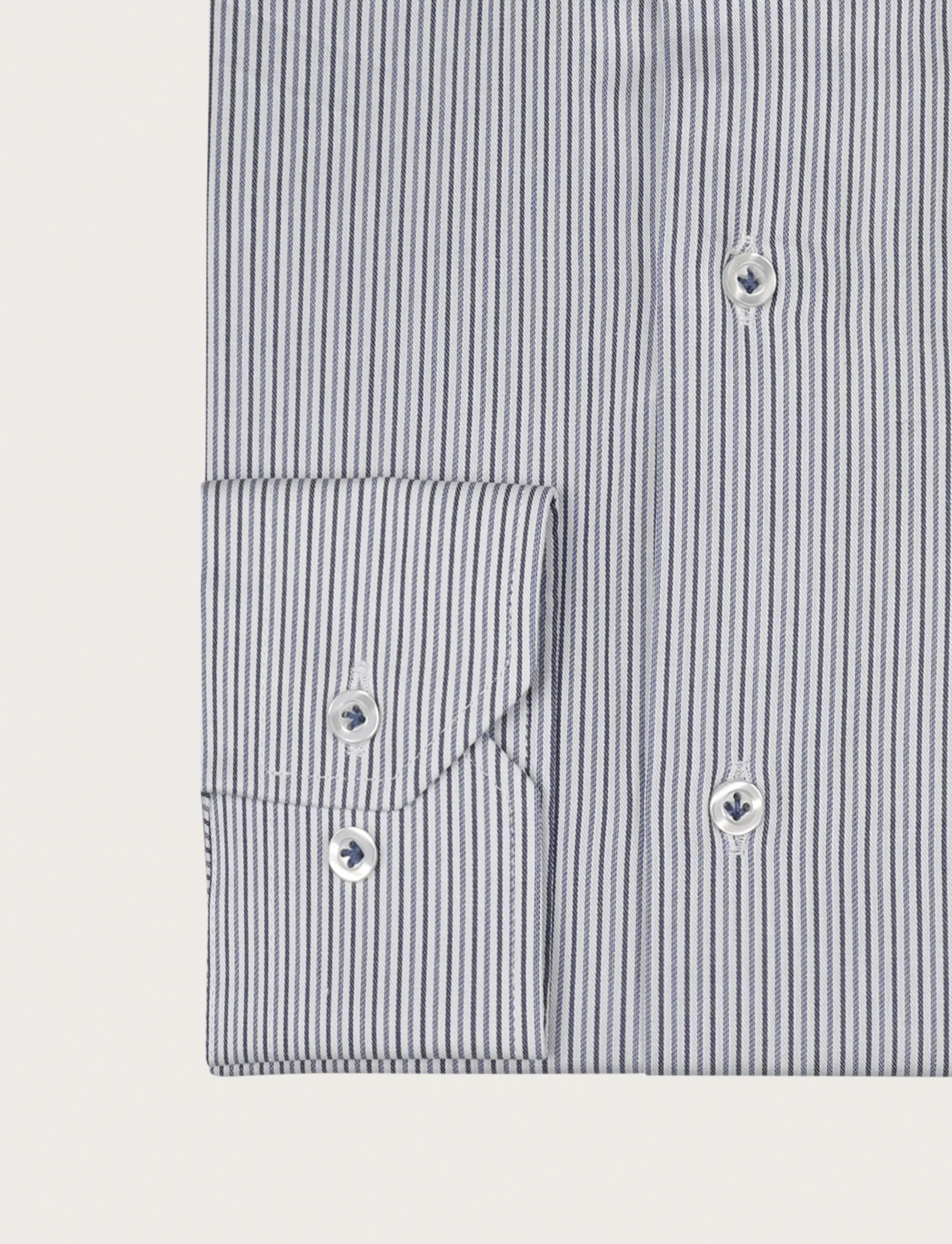 Camicia a bastoncino bicolore in cotone - Image 3