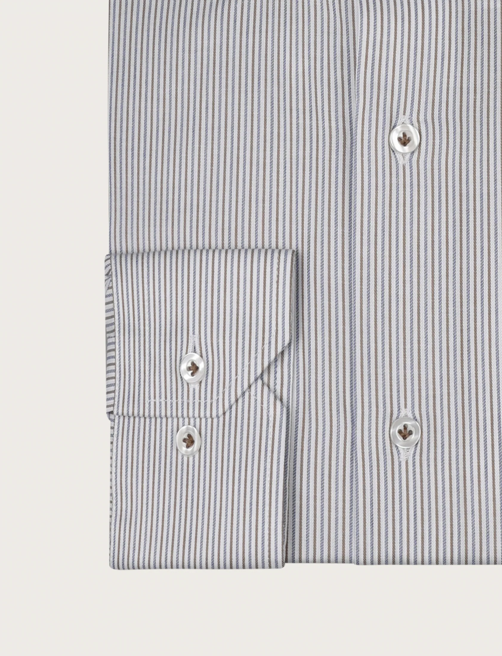 Camicia a bastoncino bicolore in cotone - Image 6