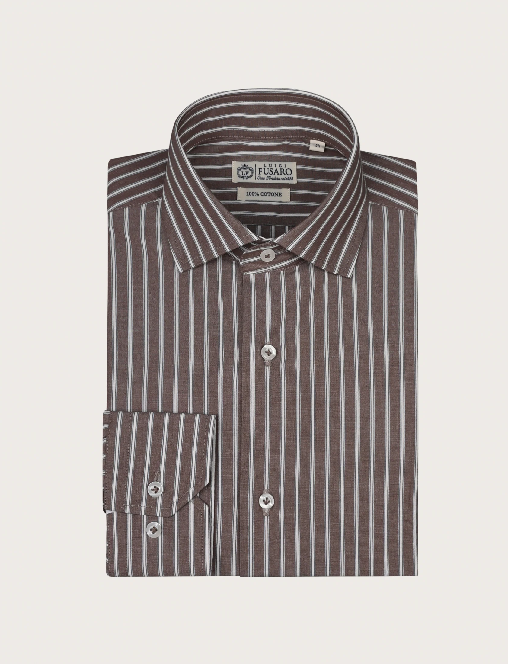 Camicia a fascia bicolore in cotone - Image 10