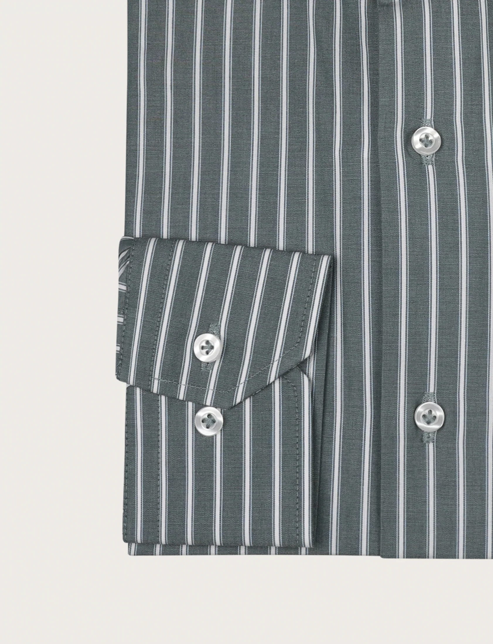 Camicia a fascia bicolore in cotone - Image 3