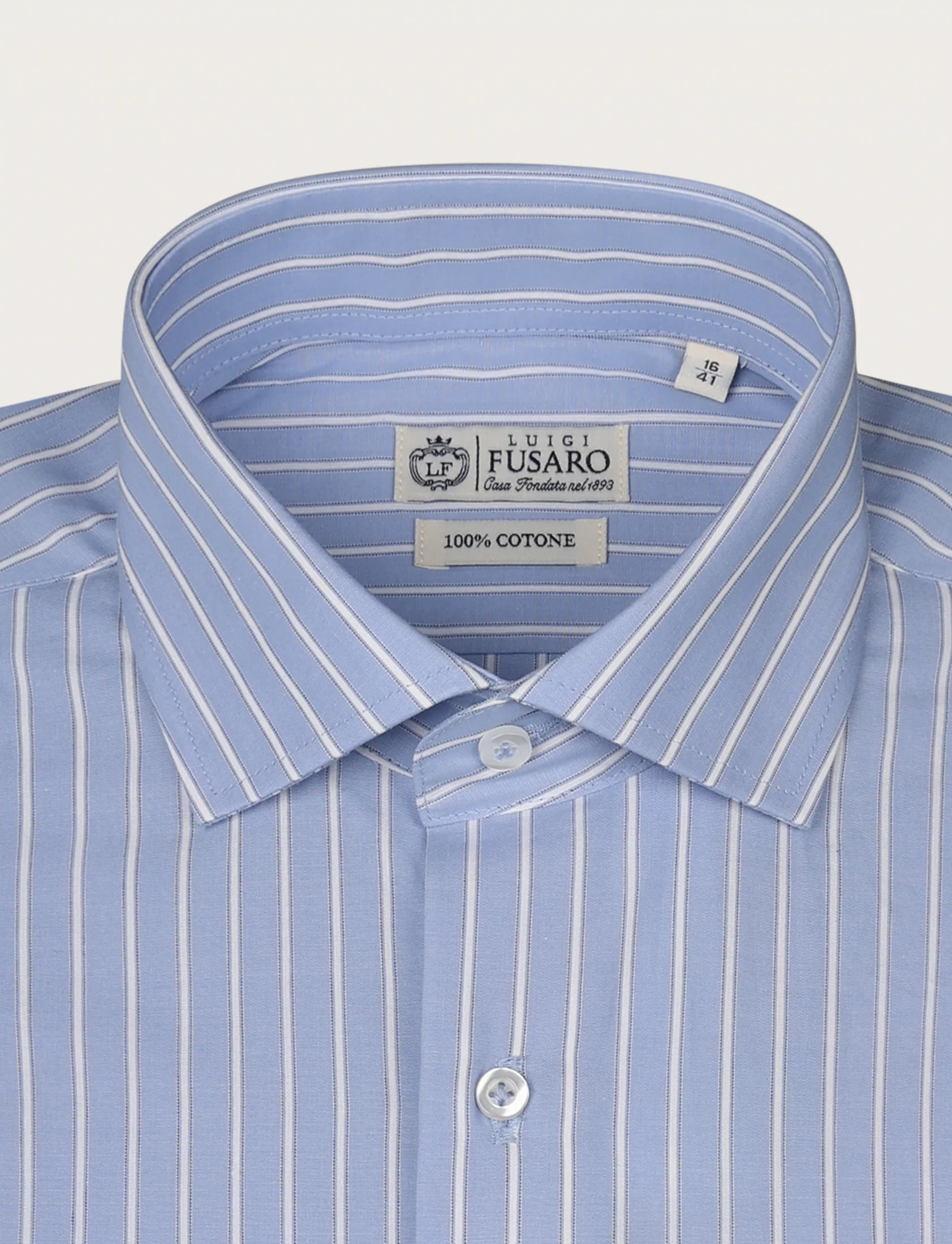 Camicia a fascia bicolore in cotone - Image 5