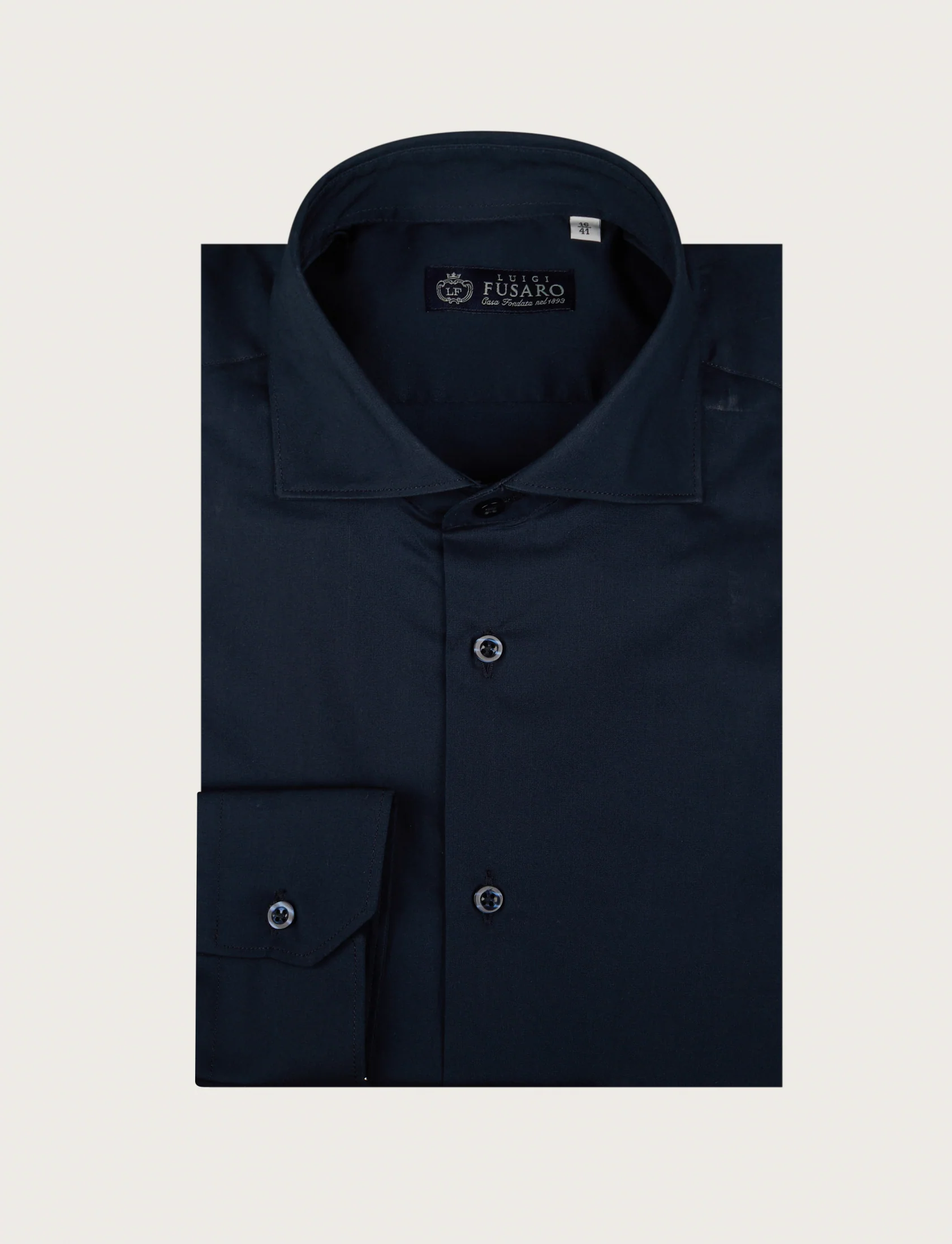 Camicia tinta unita in cotone stretch - Image 10