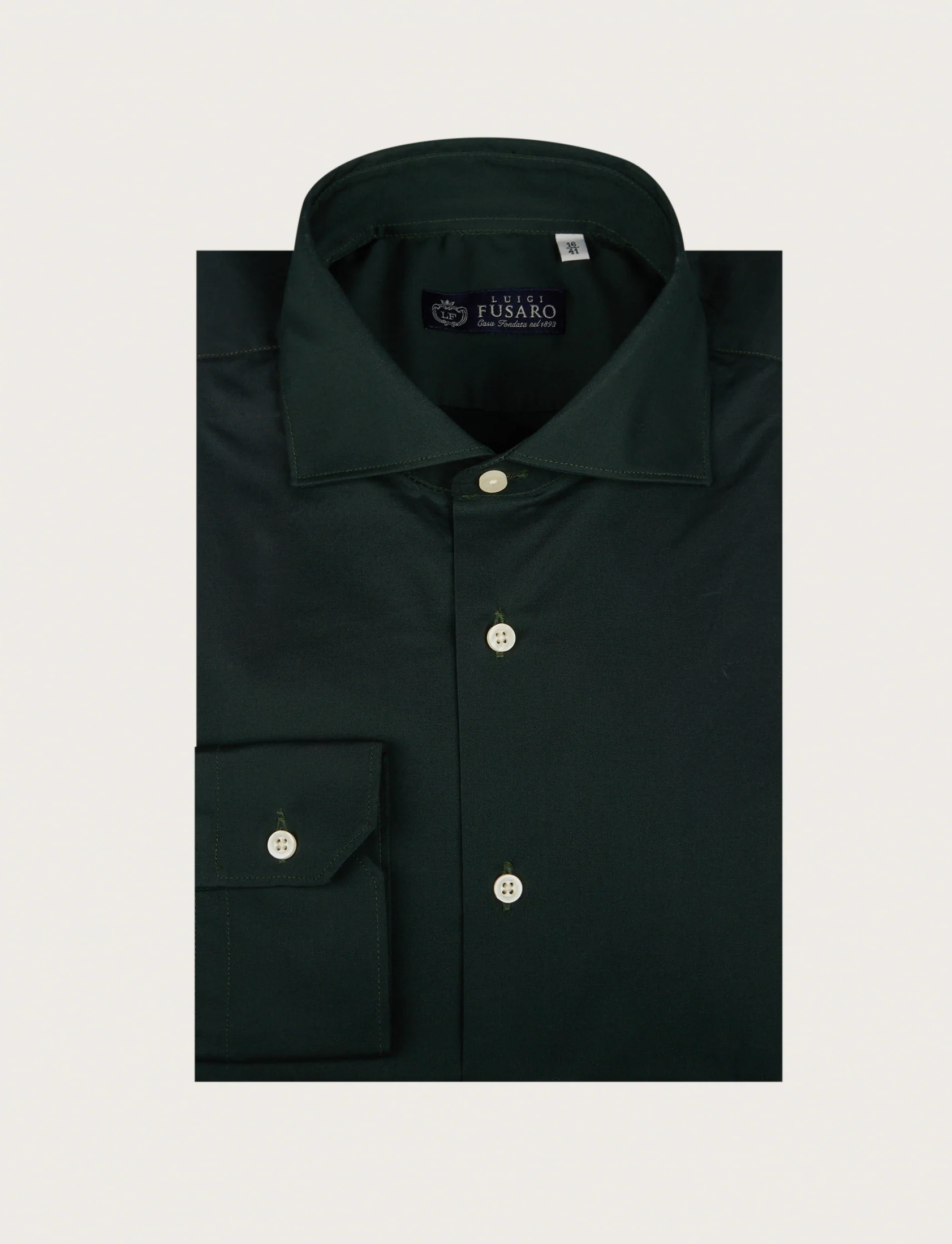 Camicia tinta unita in cotone stretch - Image 4