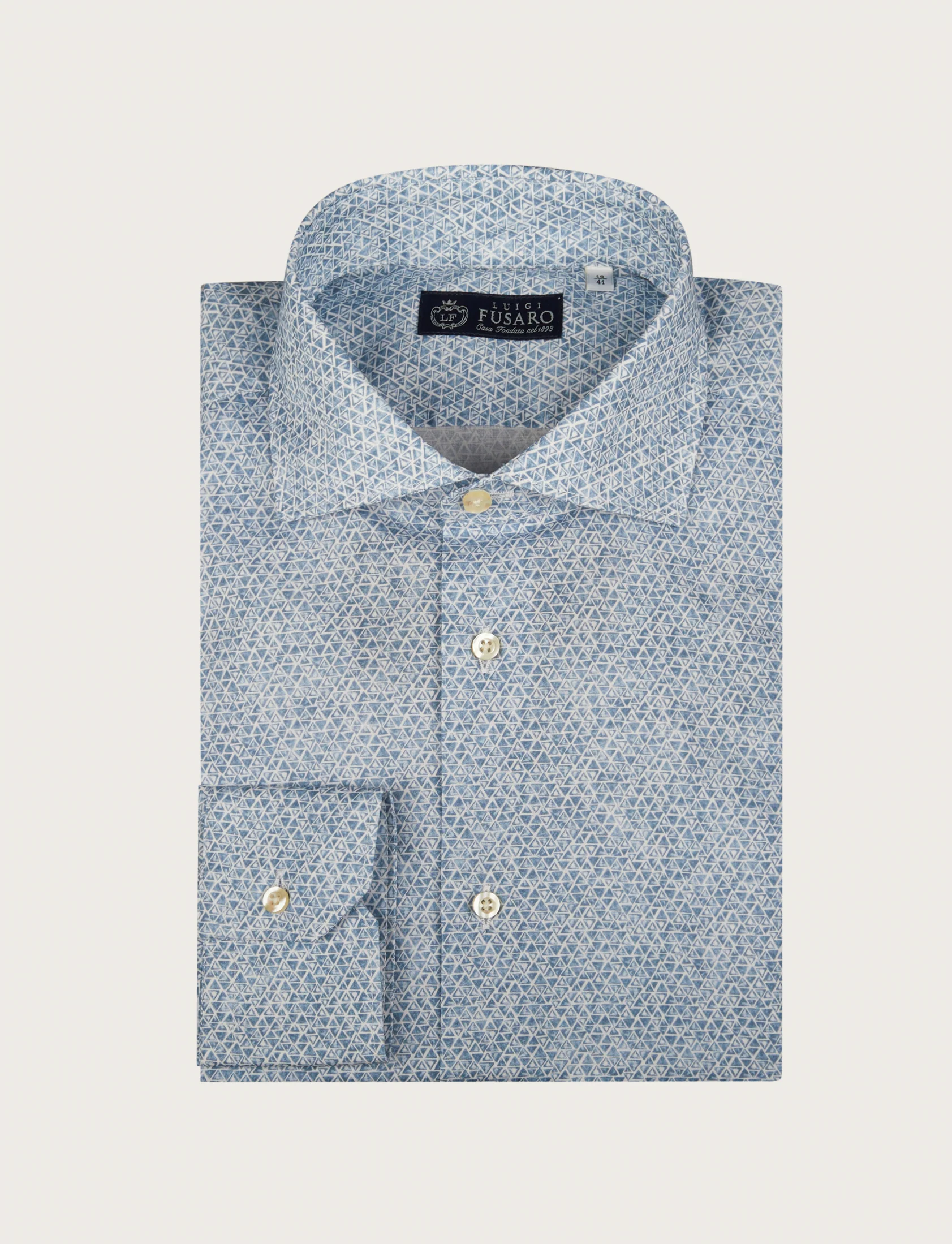 Camicia in cotone stretch a micro fantasia - Image 4