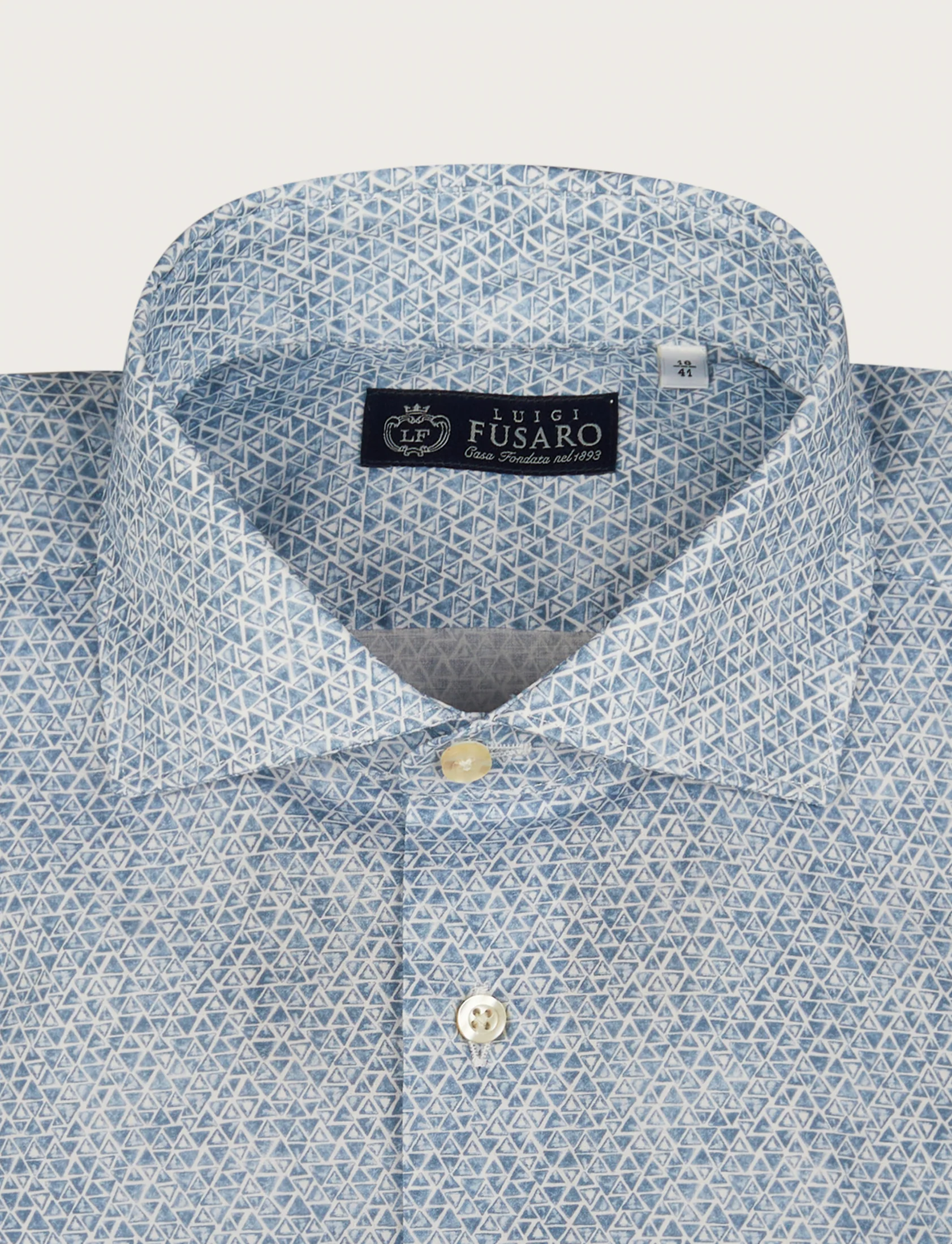 Camicia in cotone stretch a micro fantasia - Image 5