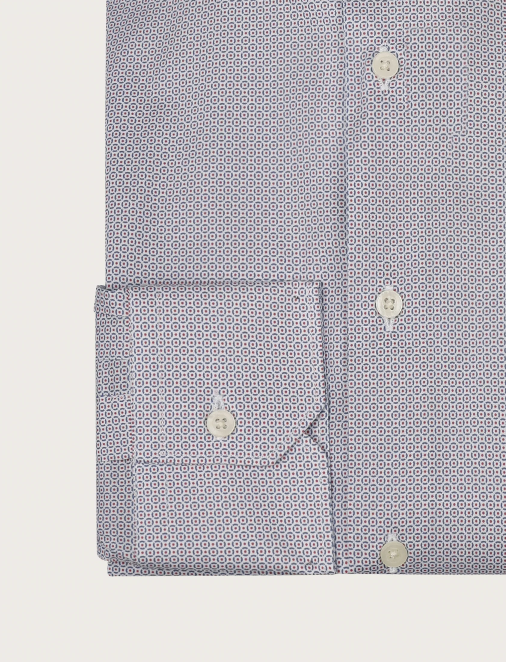 Camicia in cotone stretch micro disegno geometrico - Image 3