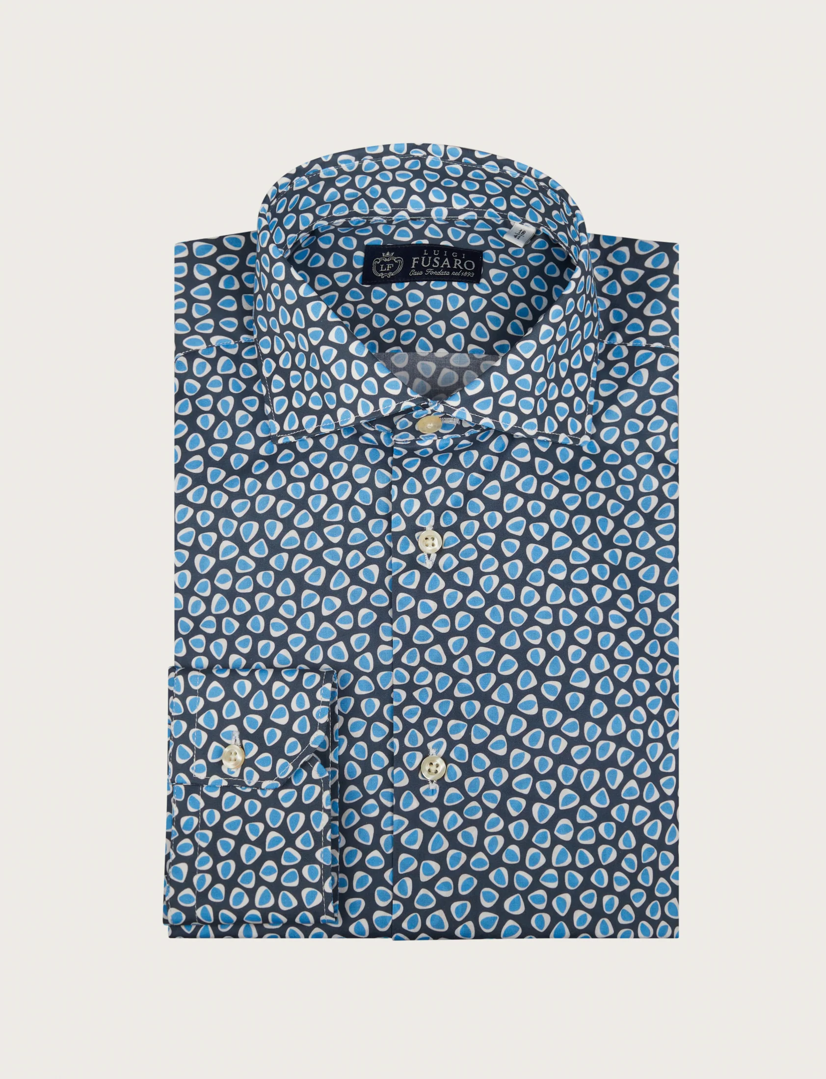 Camicia in cotone stretch a fantasia geometrica - Image 4