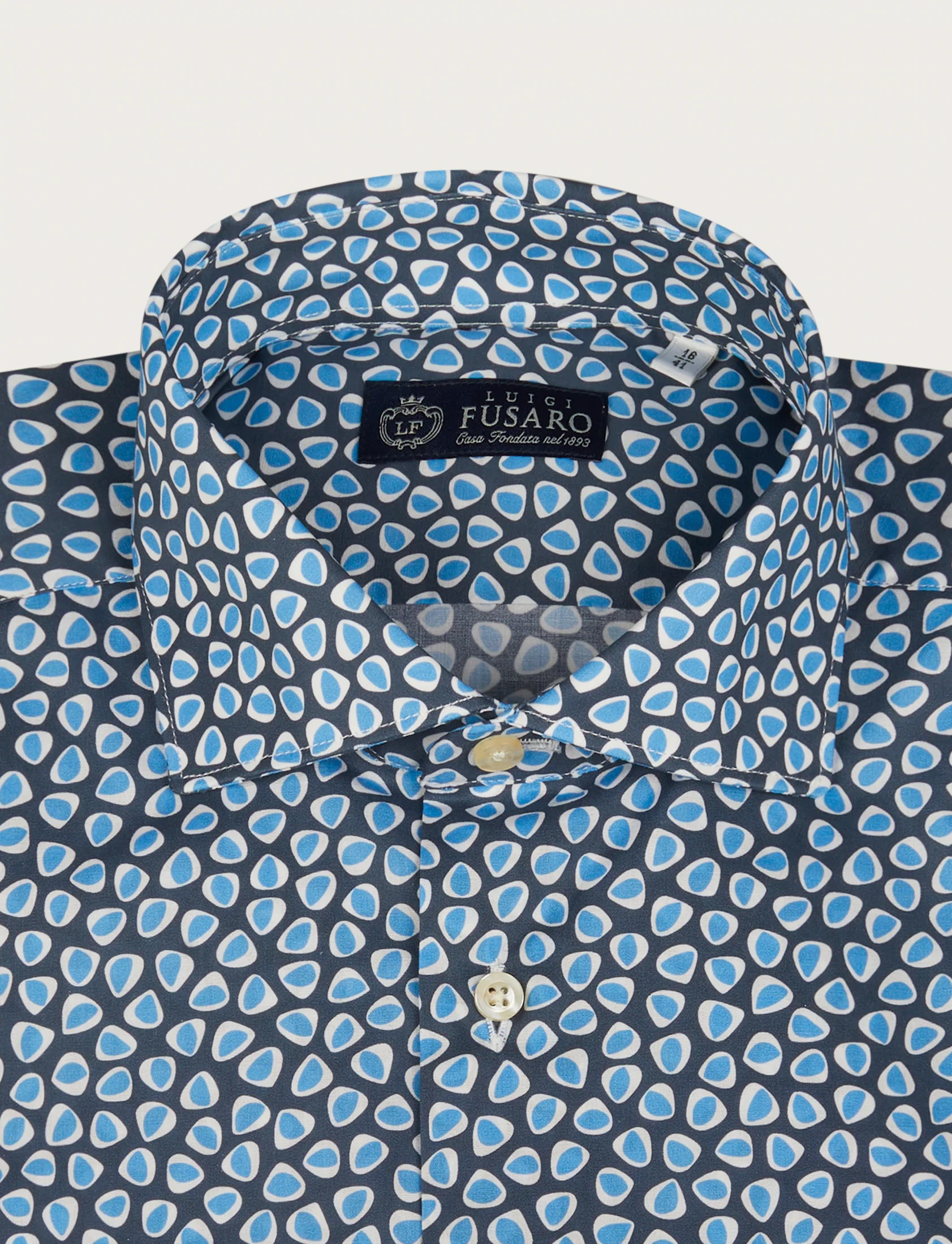 Camicia in cotone stretch a fantasia geometrica - Image 5