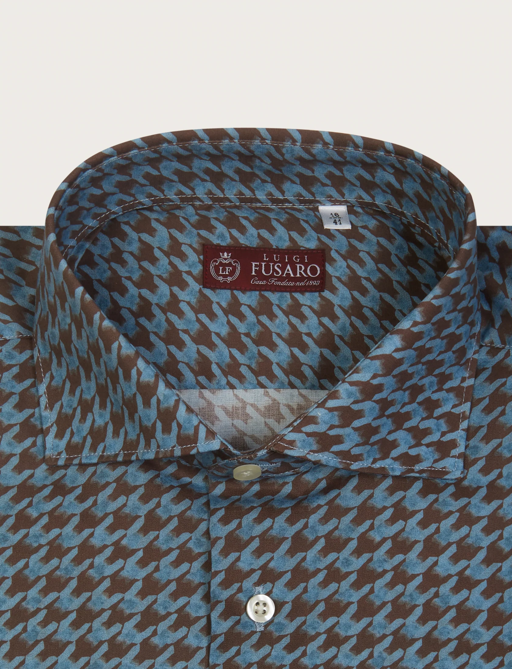 Camicia pied de poule in cotone stretch - Image 5