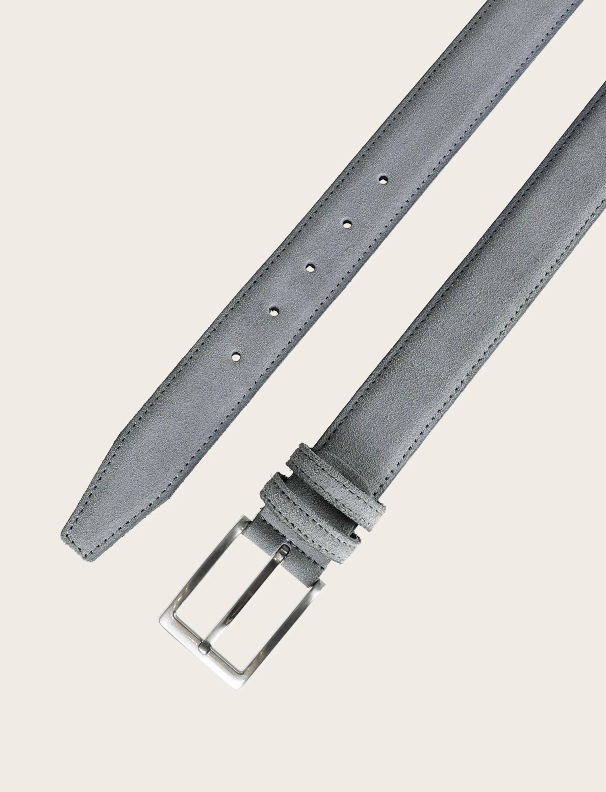 Cintura in pelle scamosciata con fibbia in metallo - Image 11