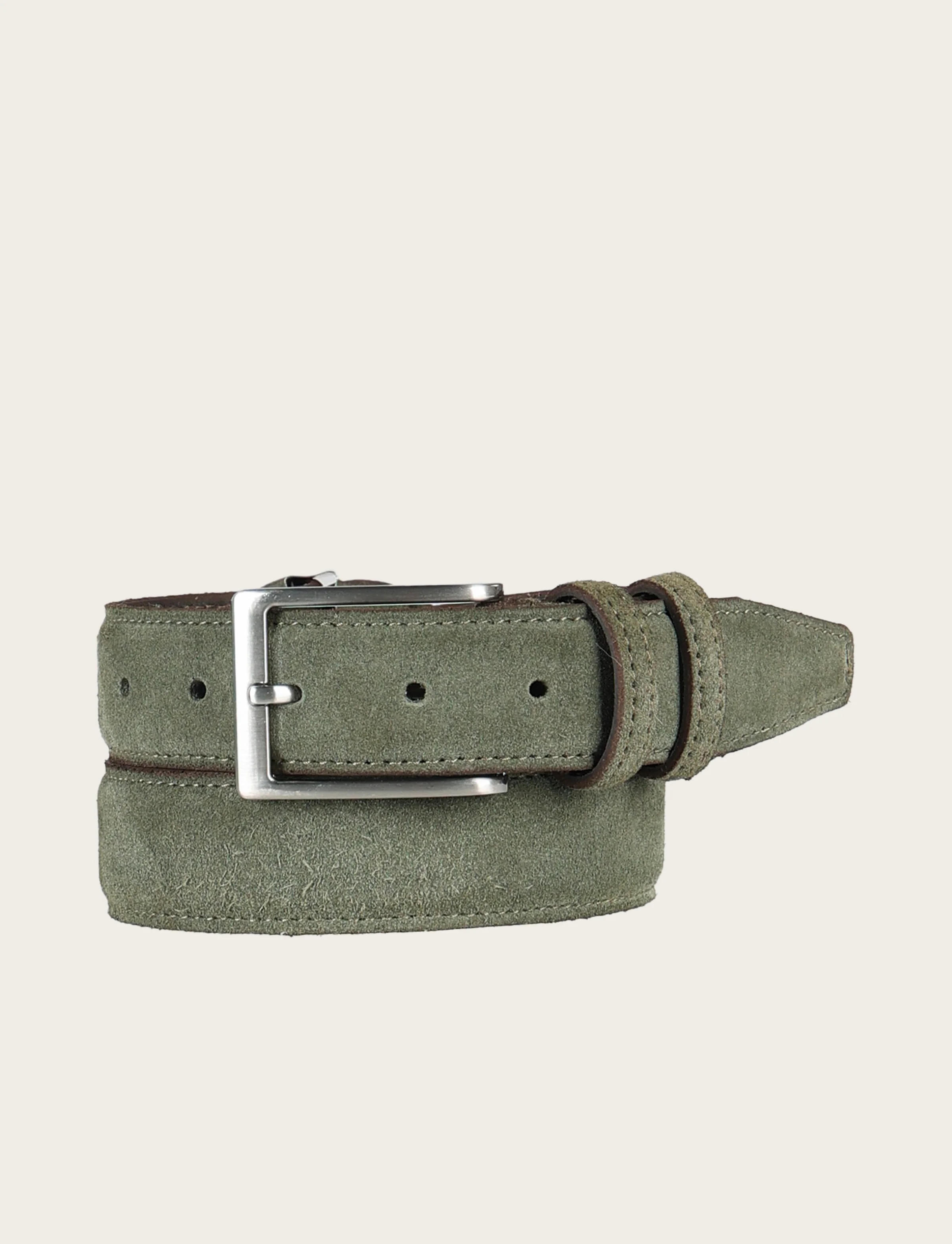 Cintura in pelle scamosciata con fibbia in metallo - Image 4