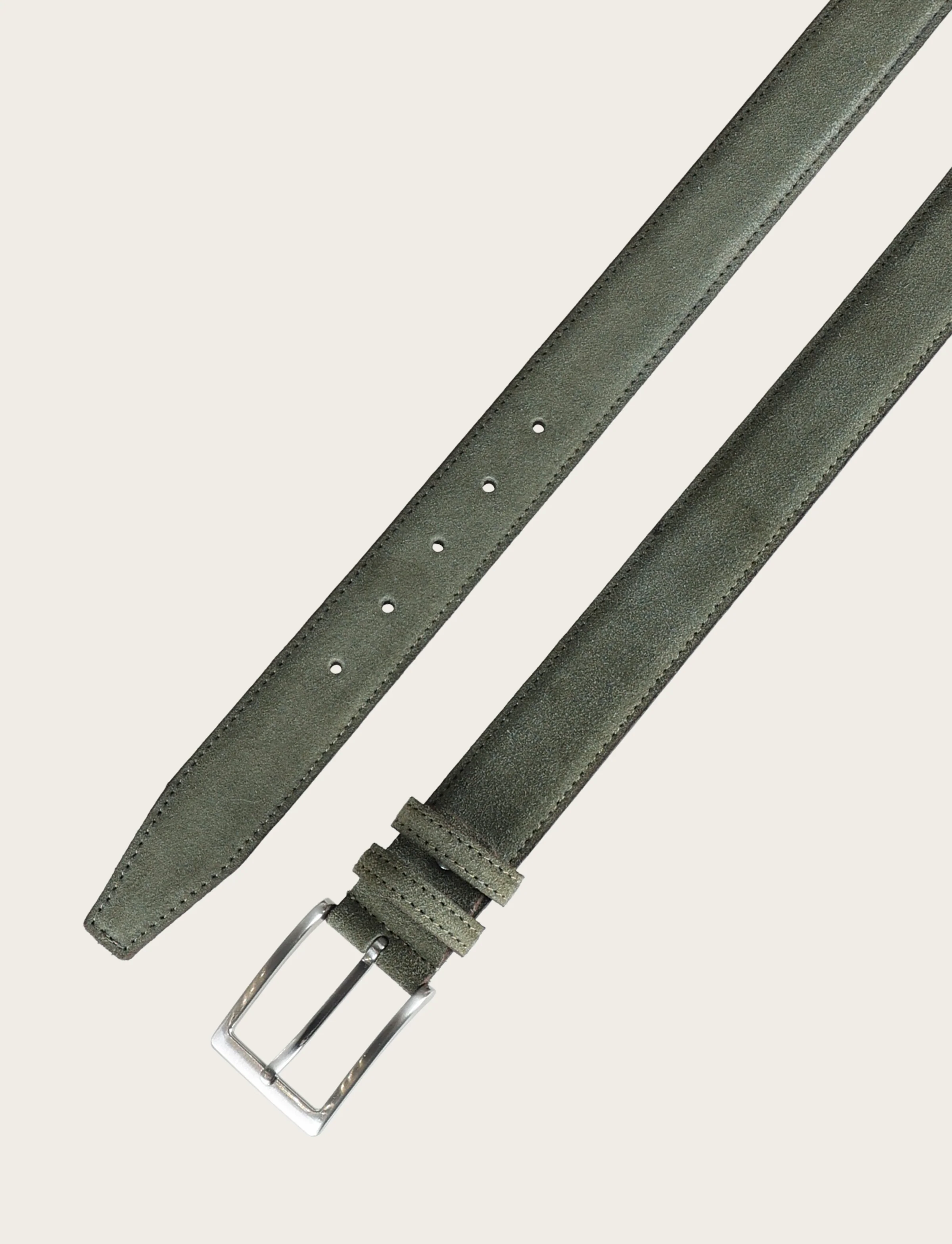 Cintura in pelle scamosciata con fibbia in metallo - Image 5