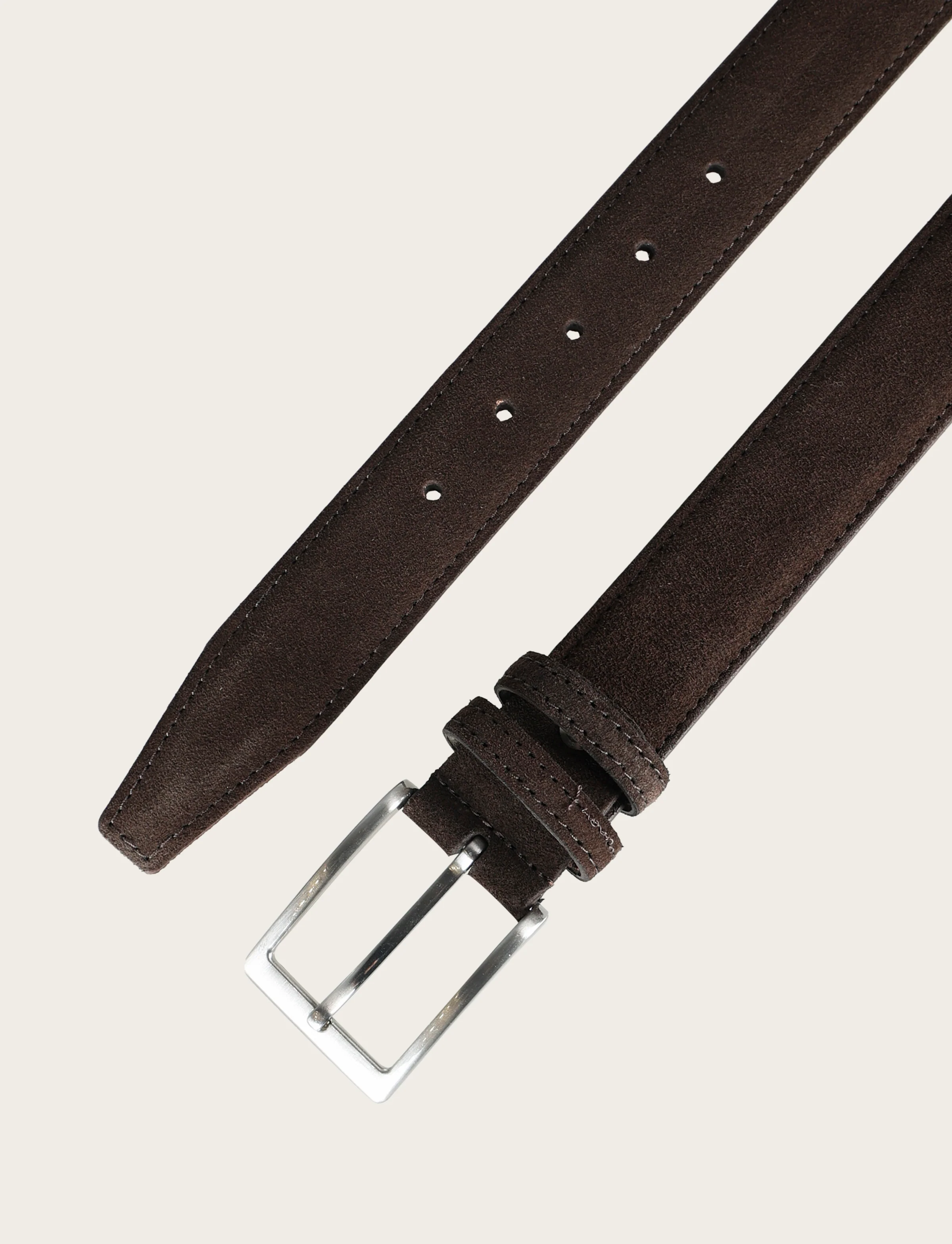 Cintura in pelle scamosciata con fibbia in metallo - Image 8