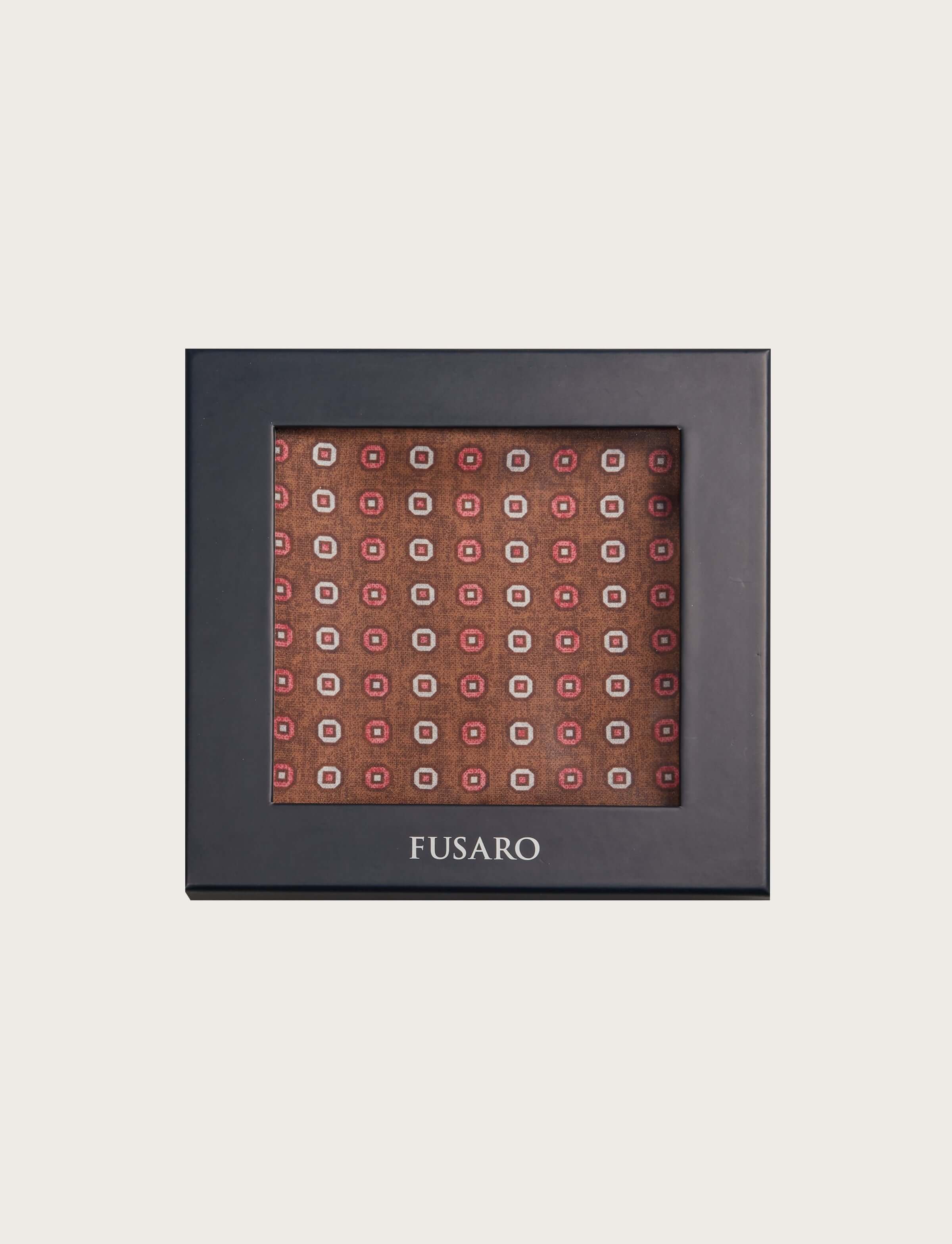 Foulard in seta con motivo geometrico rétro - Image 3