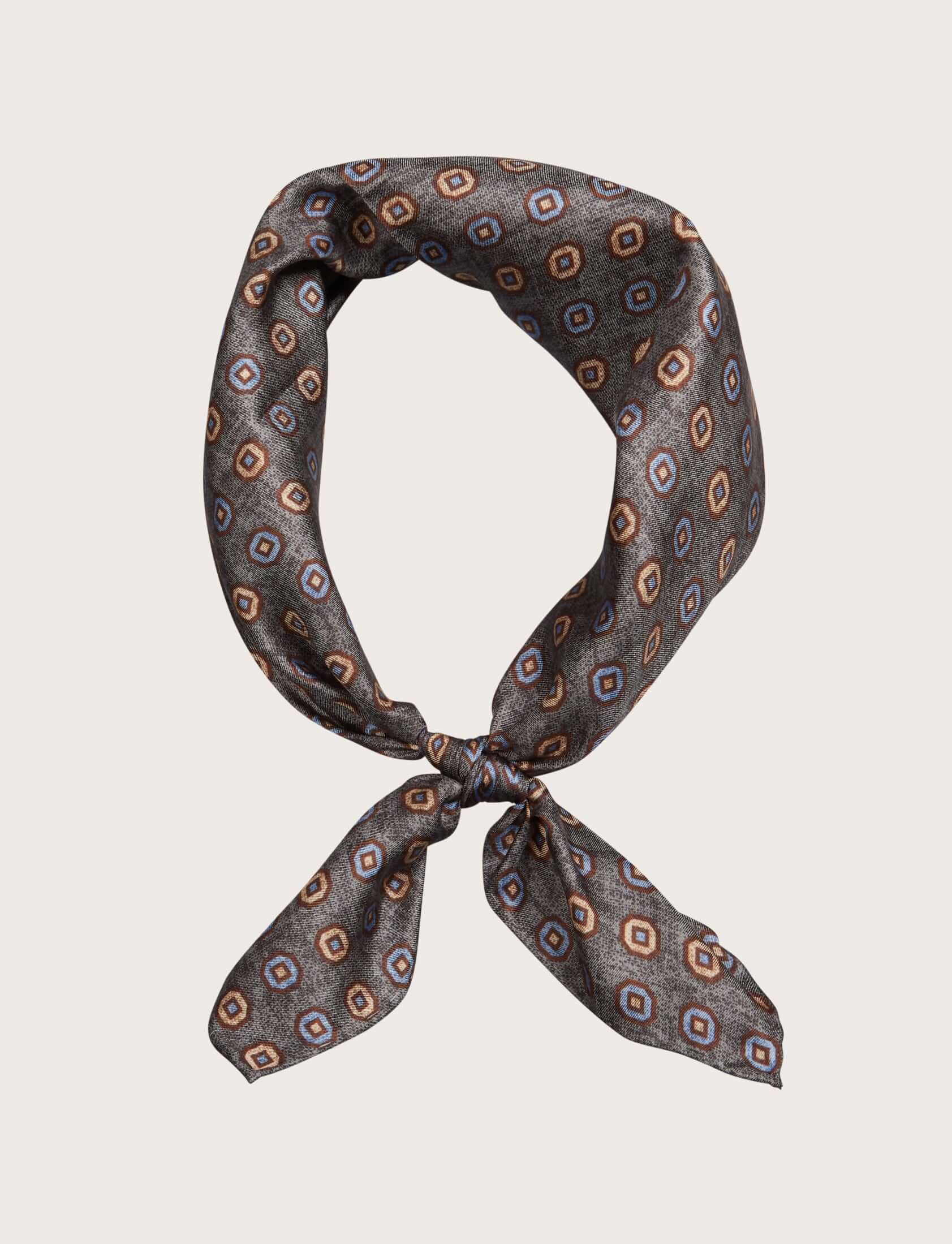 Foulard in seta con motivo geometrico rétro - Image 4