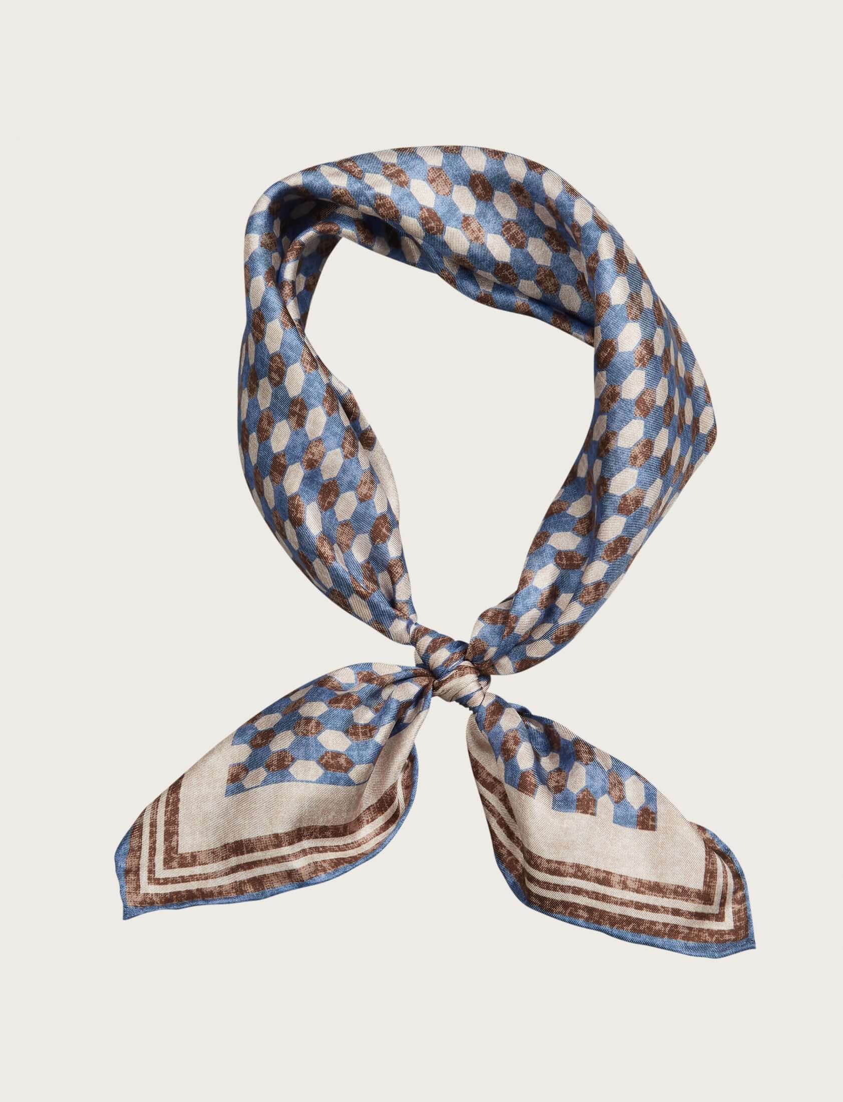 Foulard in seta con disegno geometrico - Image 4