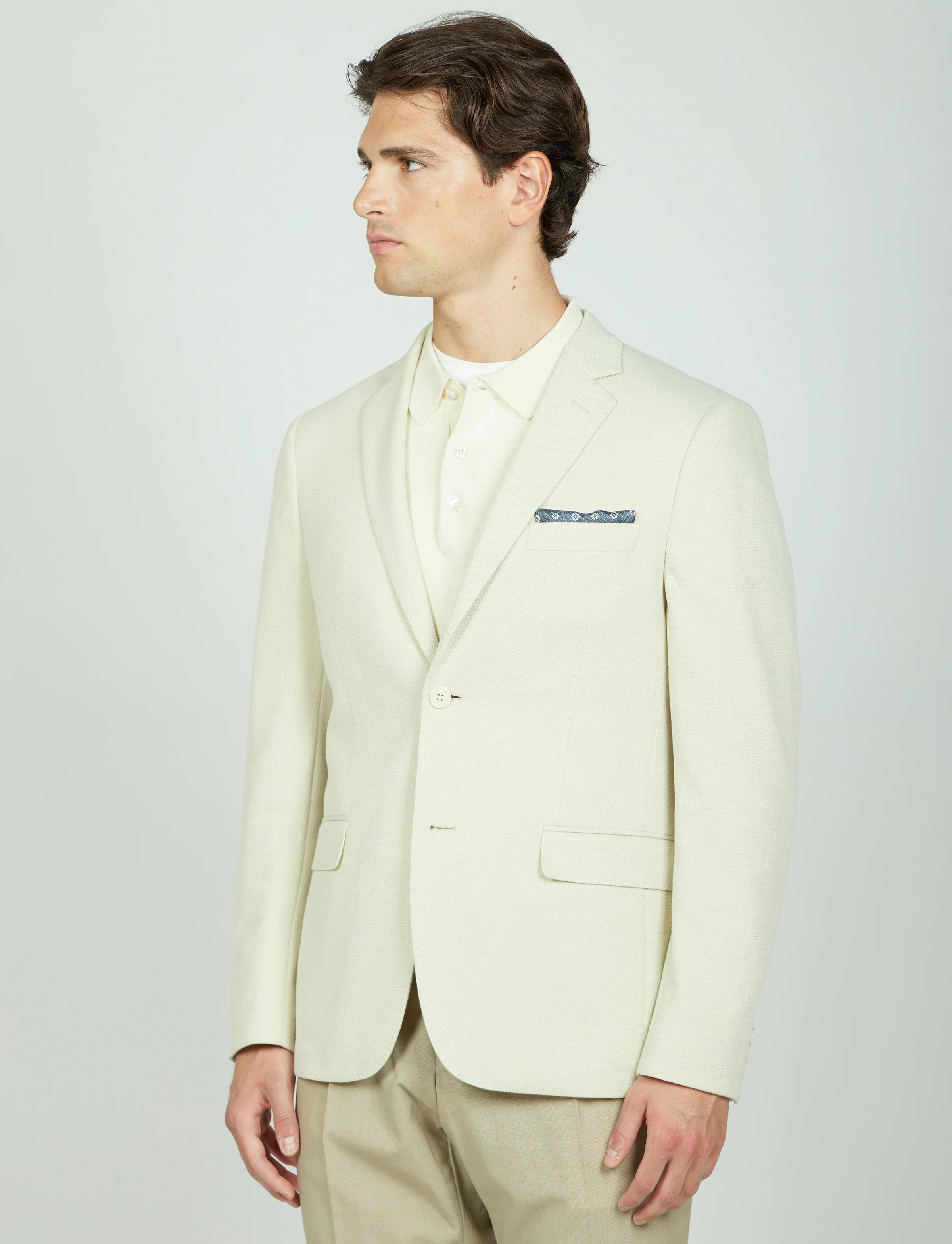 Giacca tinta unita in maglia dobby - Image 3