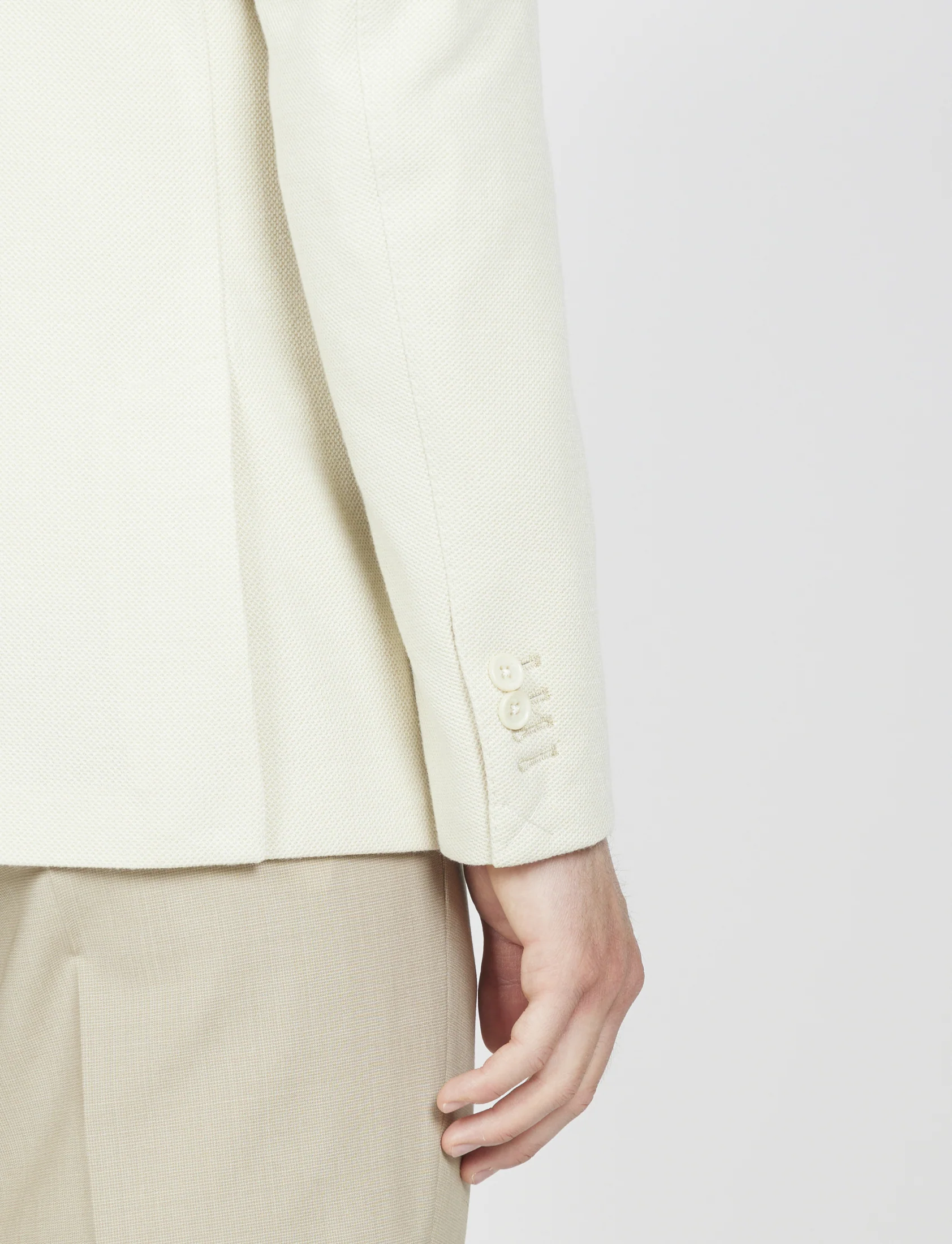 Giacca tinta unita in maglia dobby - Image 6
