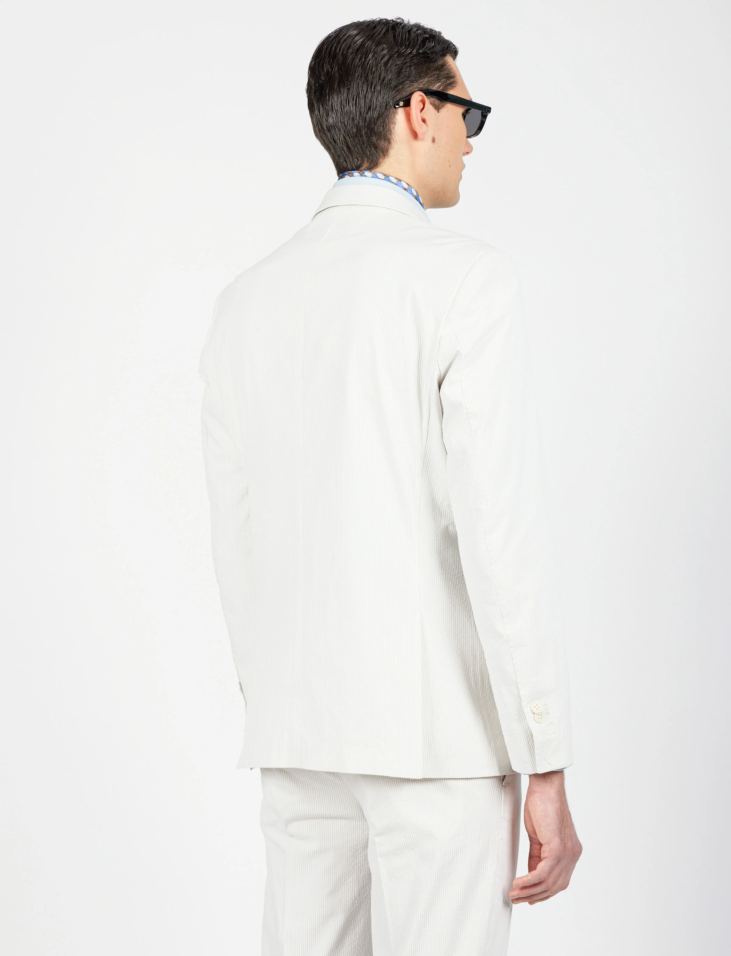 Giacca a righe in cotone goffrato - Image 4