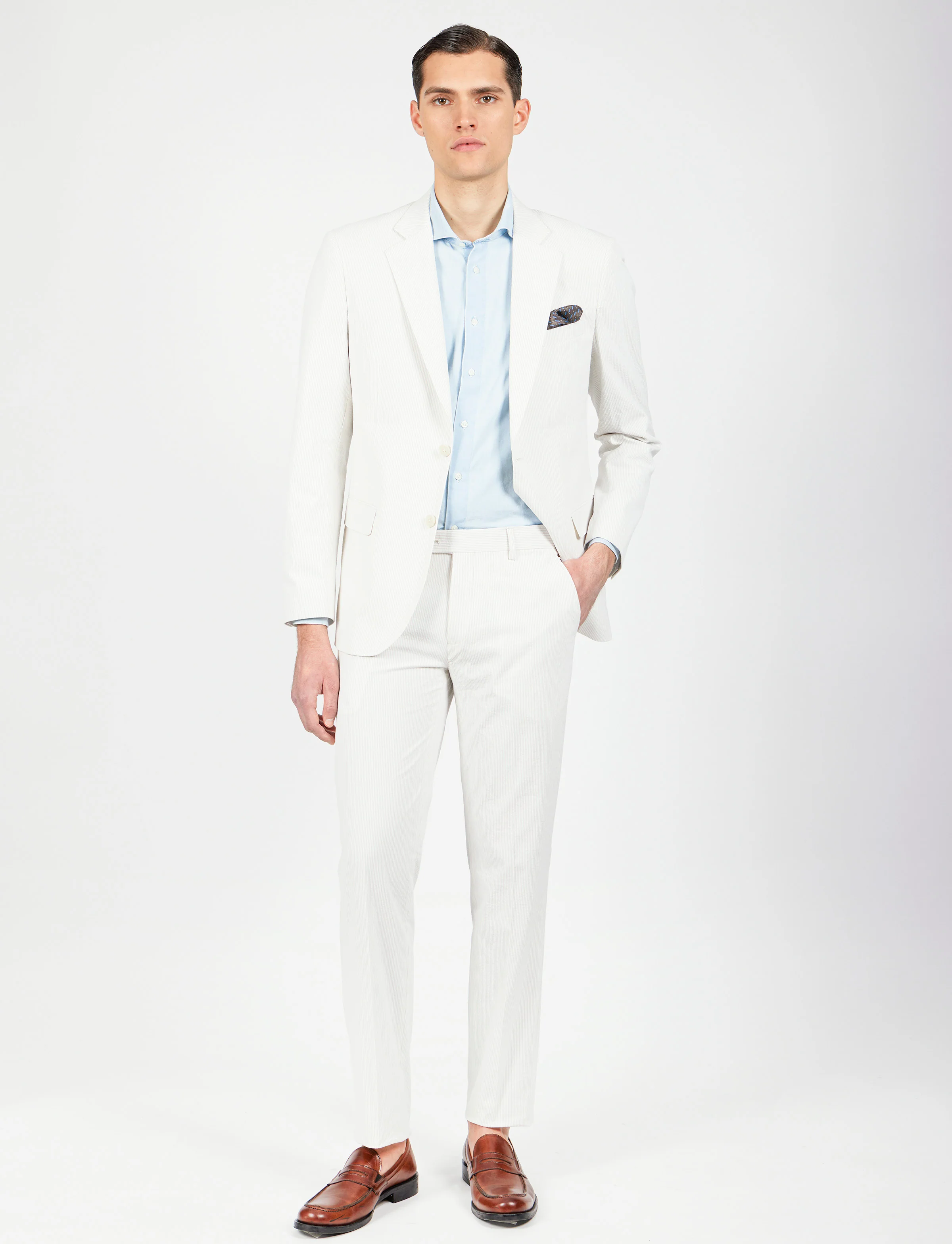 Giacca a righe in cotone goffrato - Image 6