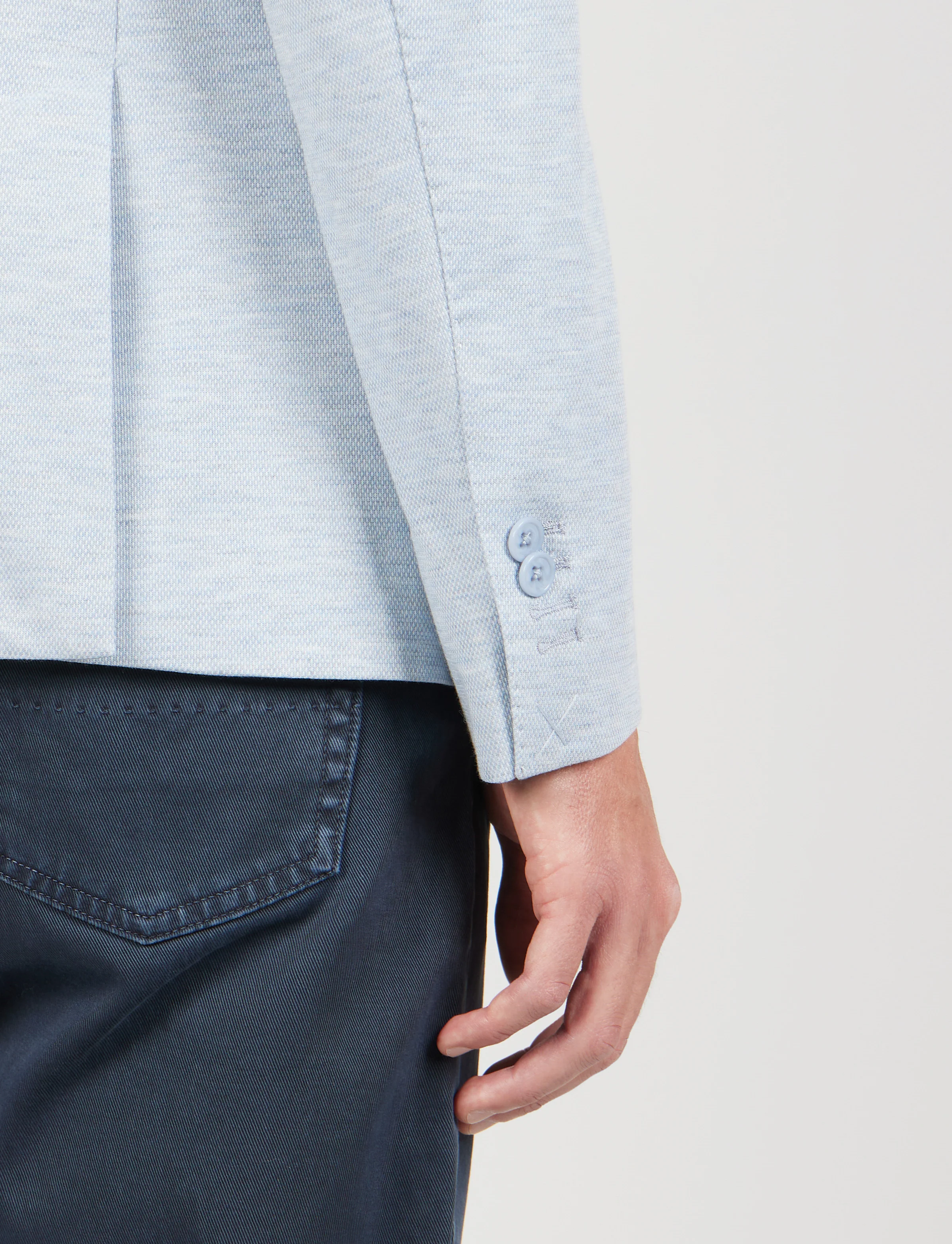 Giacca in maglia tinta unita effetto mélange - Image 11