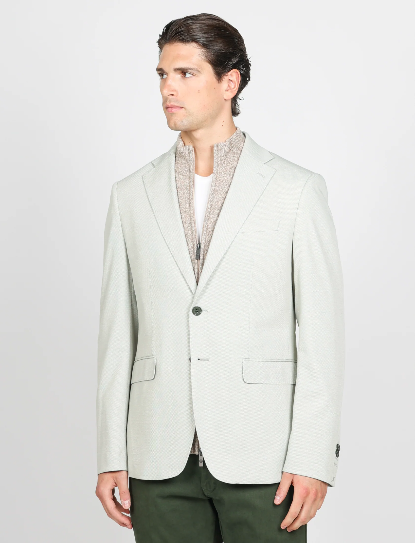 Giacca in maglia tinta unita effetto mélange - Image 15