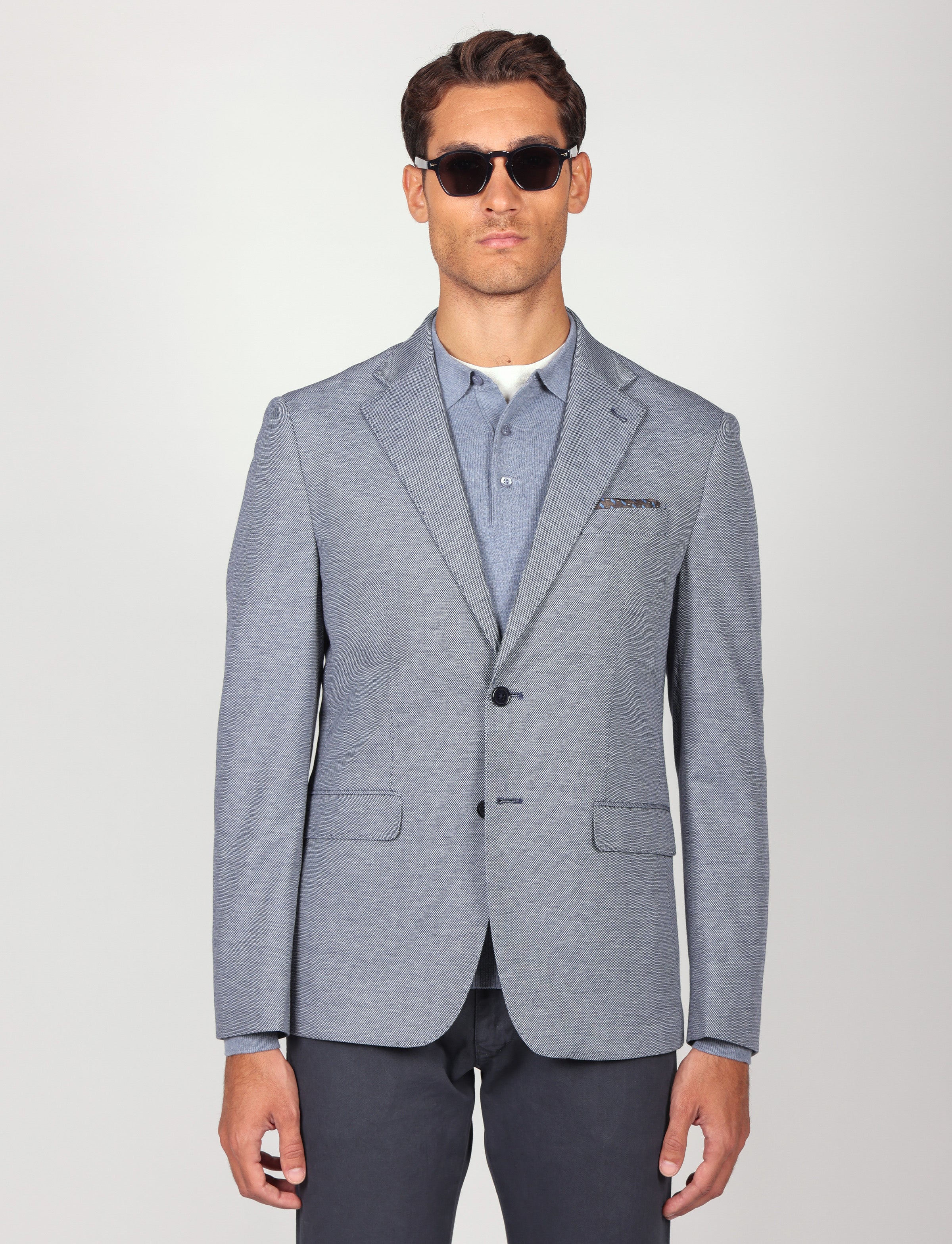 Giacca in maglia tinta unita effetto mélange - Image 18