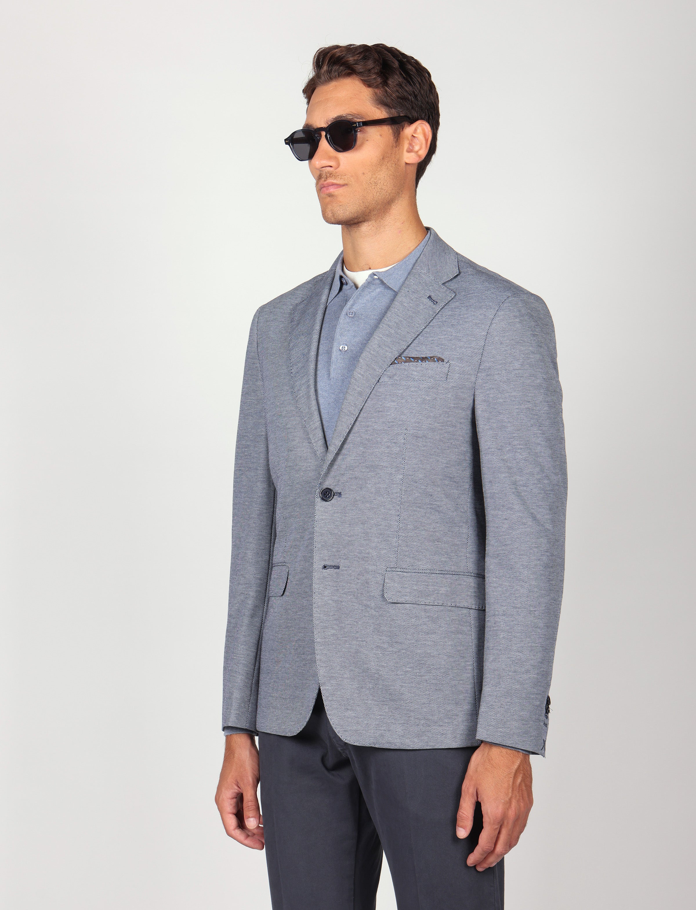 Giacca in maglia tinta unita effetto mélange - Image 19