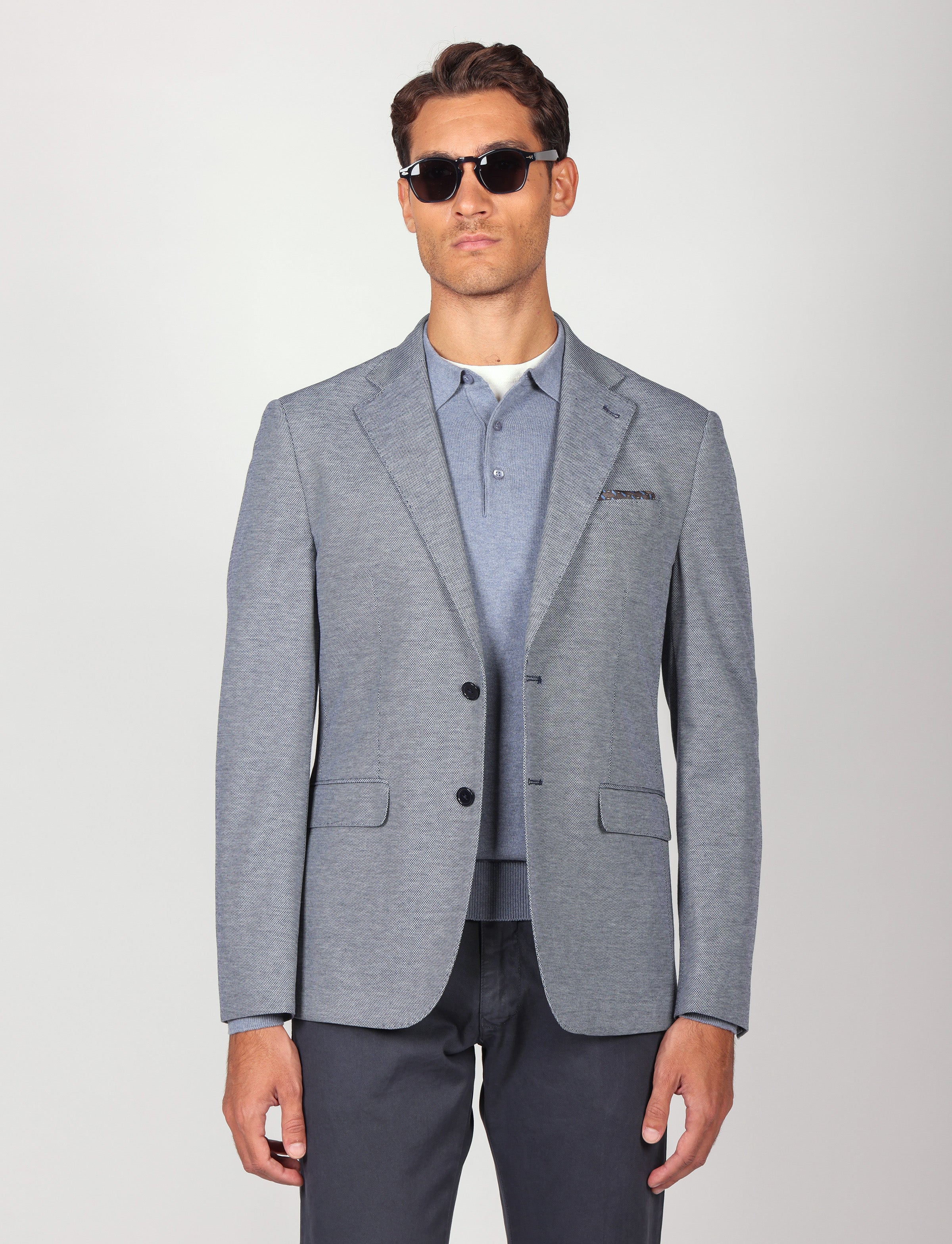 Giacca in maglia tinta unita effetto mélange - Image 21