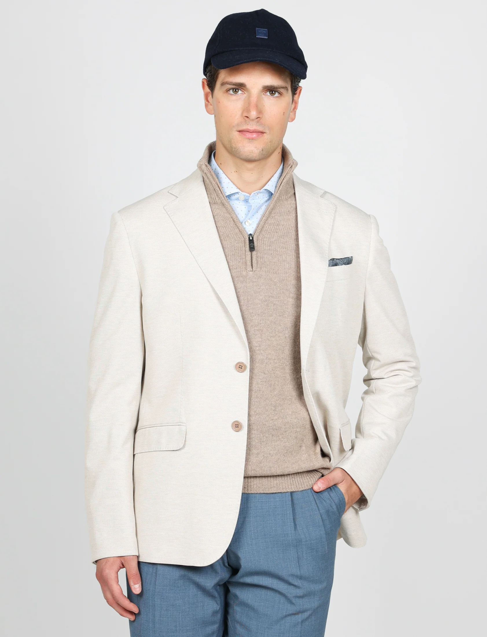 Giacca in maglia tinta unita effetto mélange - Image 25