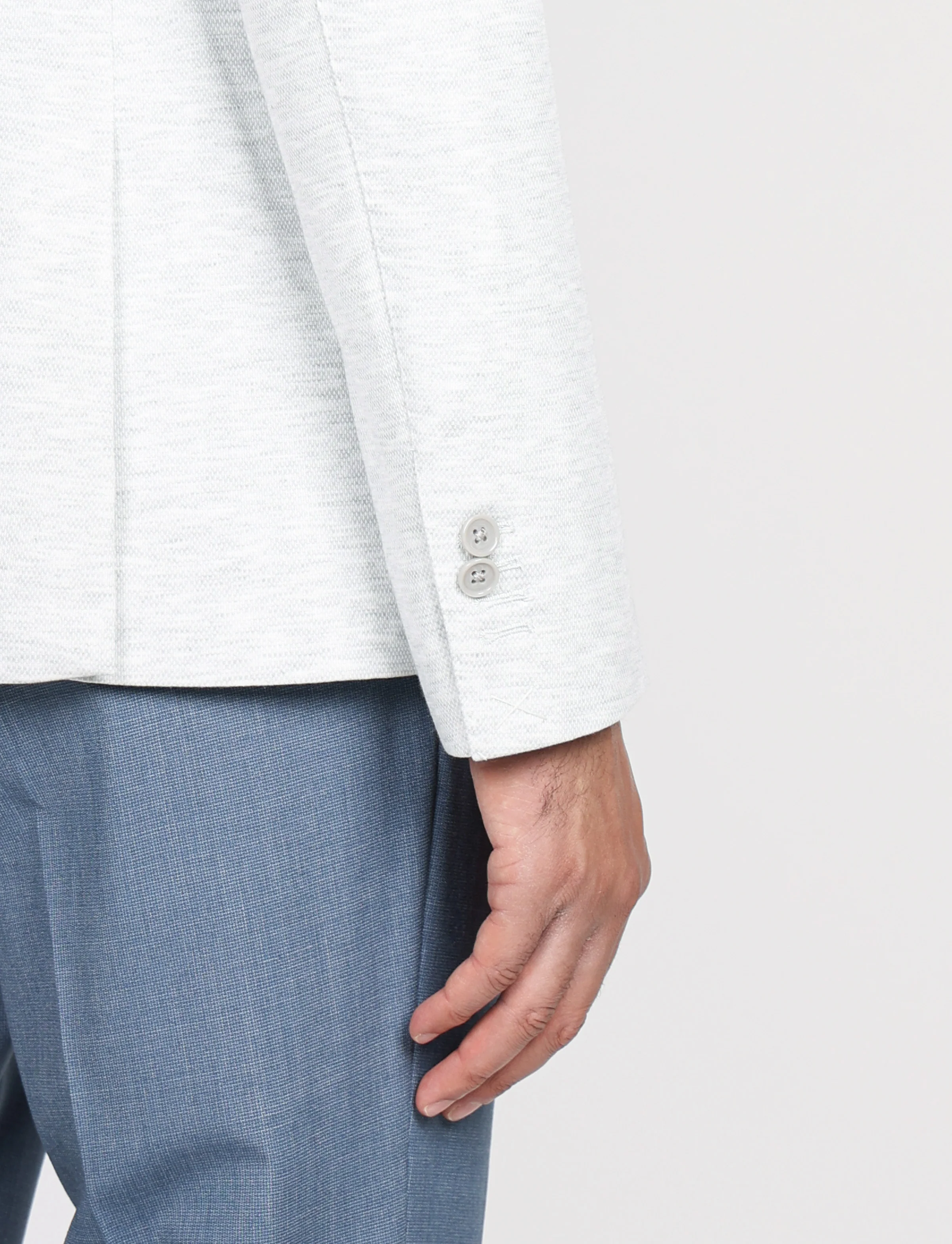 Giacca in maglia tinta unita effetto mélange - Image 5