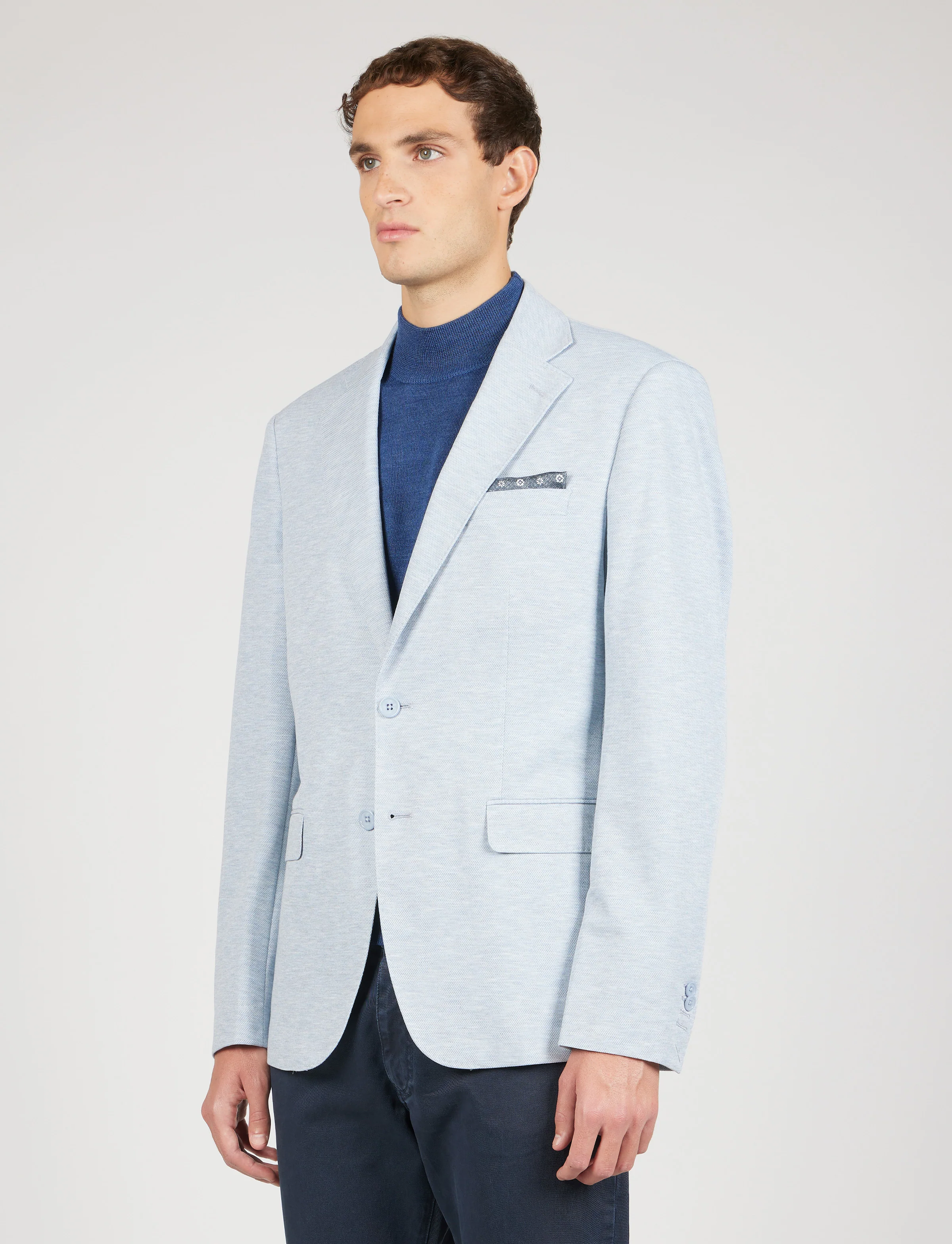 Giacca in maglia tinta unita effetto mélange - Image 8