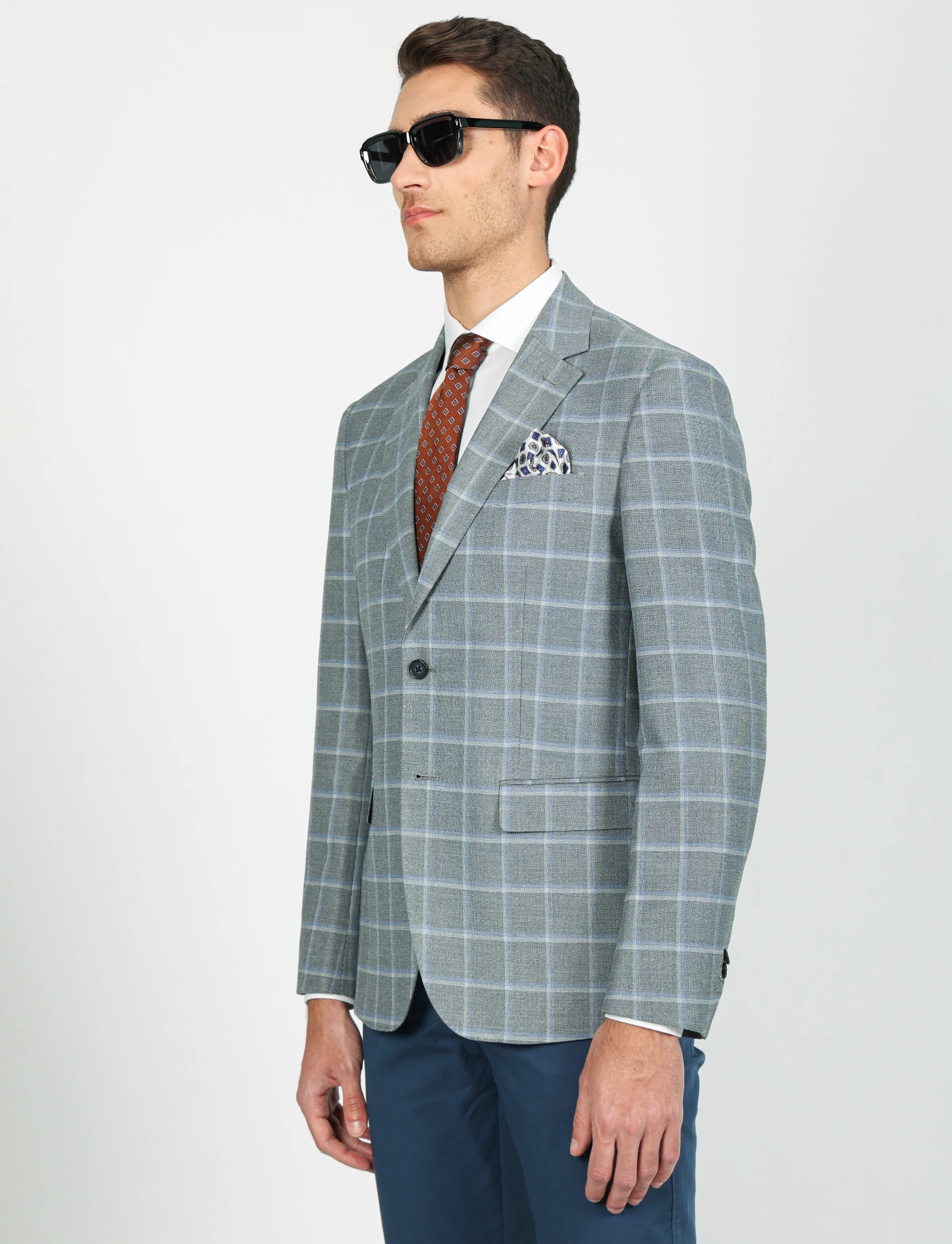 Giacca fantasia galles in tessuto nido d'ape - Image 3