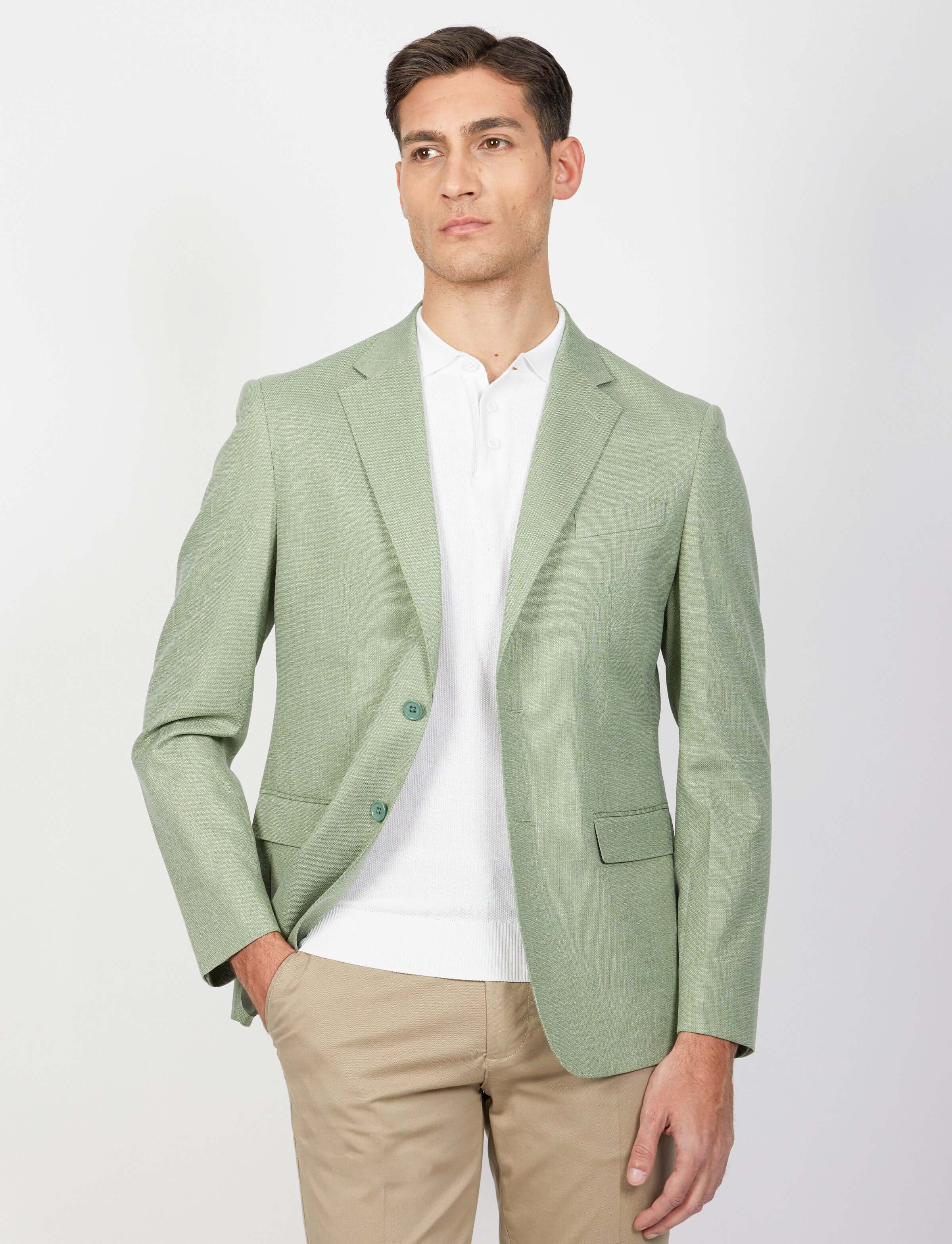 Giacca classica in dobby - Image 3