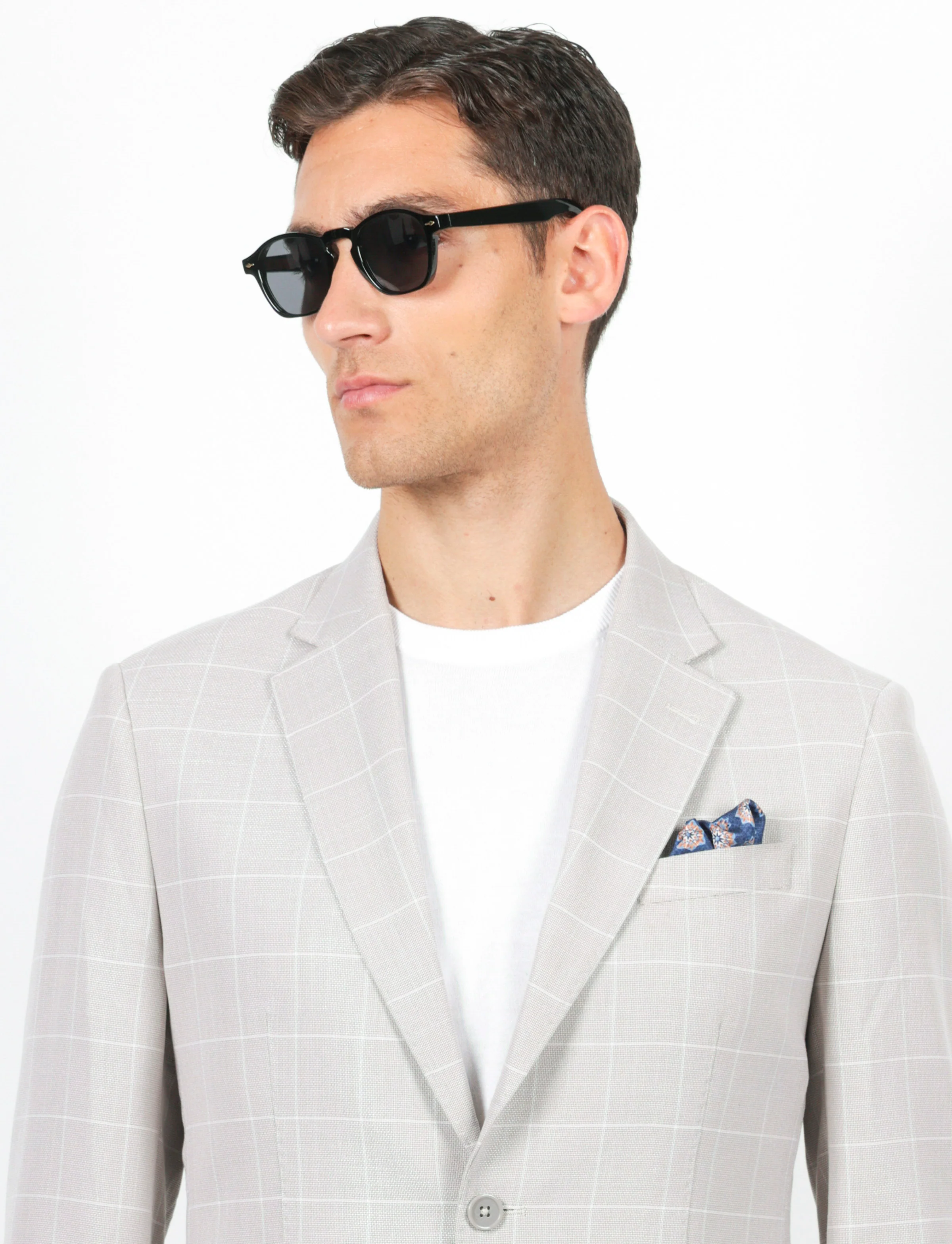 Giacca fantasia a quadri tessuto puntino - Image 10