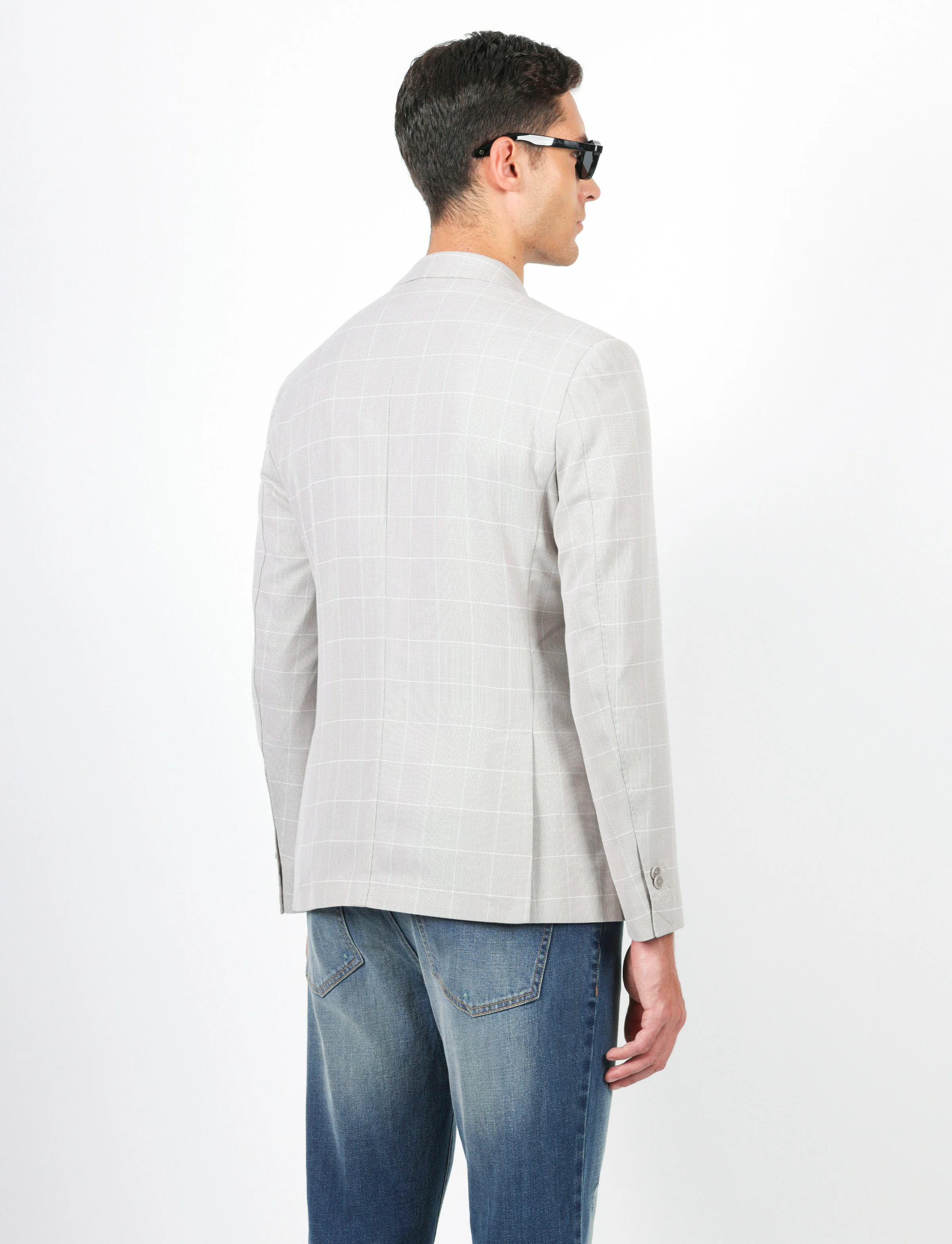 Giacca fantasia a quadri tessuto puntino - Image 11