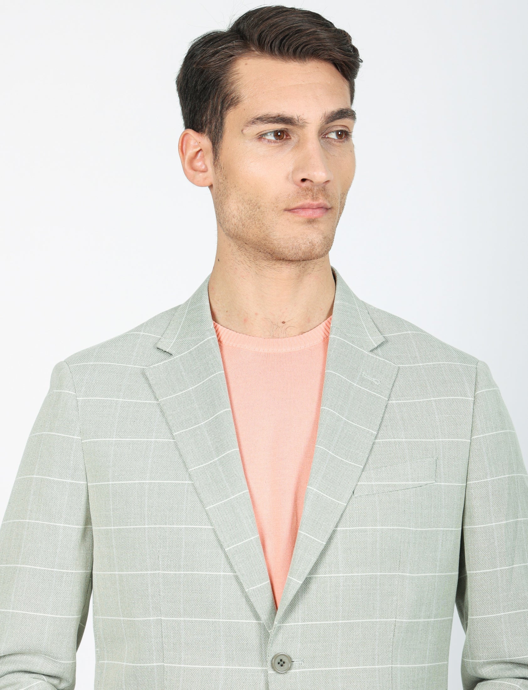 Giacca fantasia a quadri tessuto puntino - Image 3