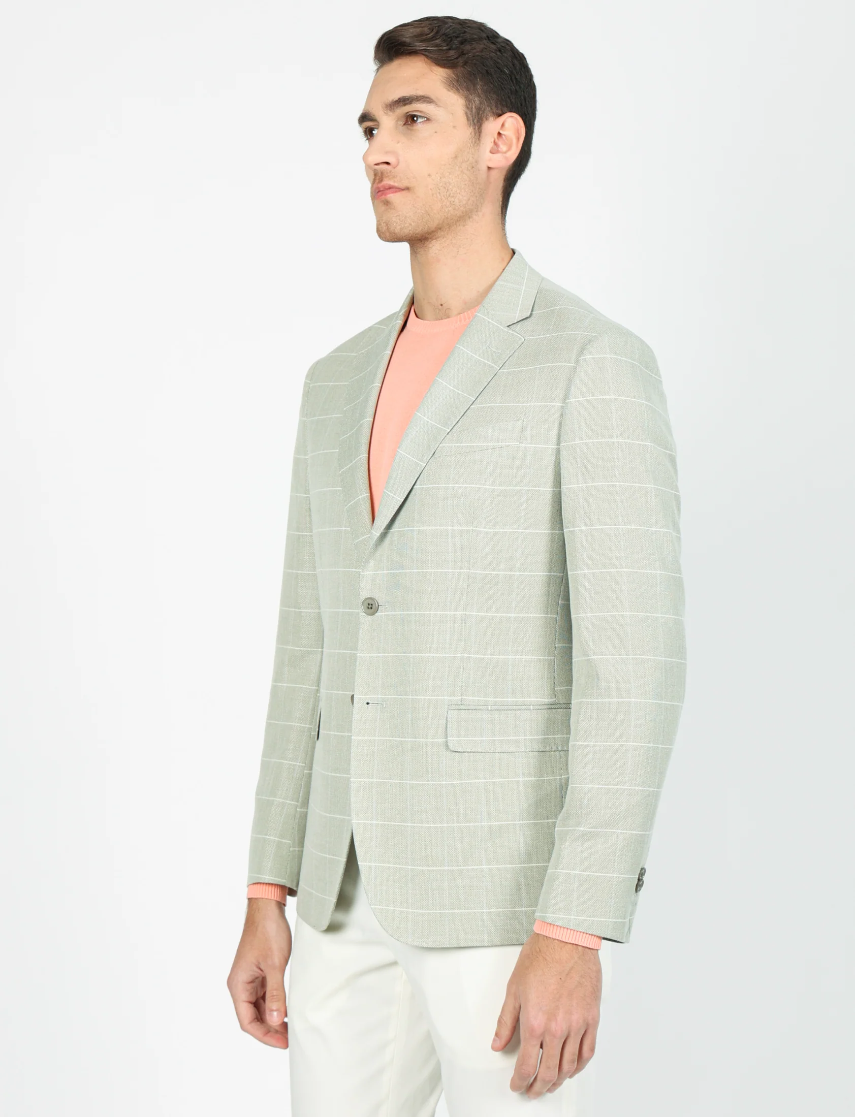 Giacca fantasia a quadri tessuto puntino - Image 5