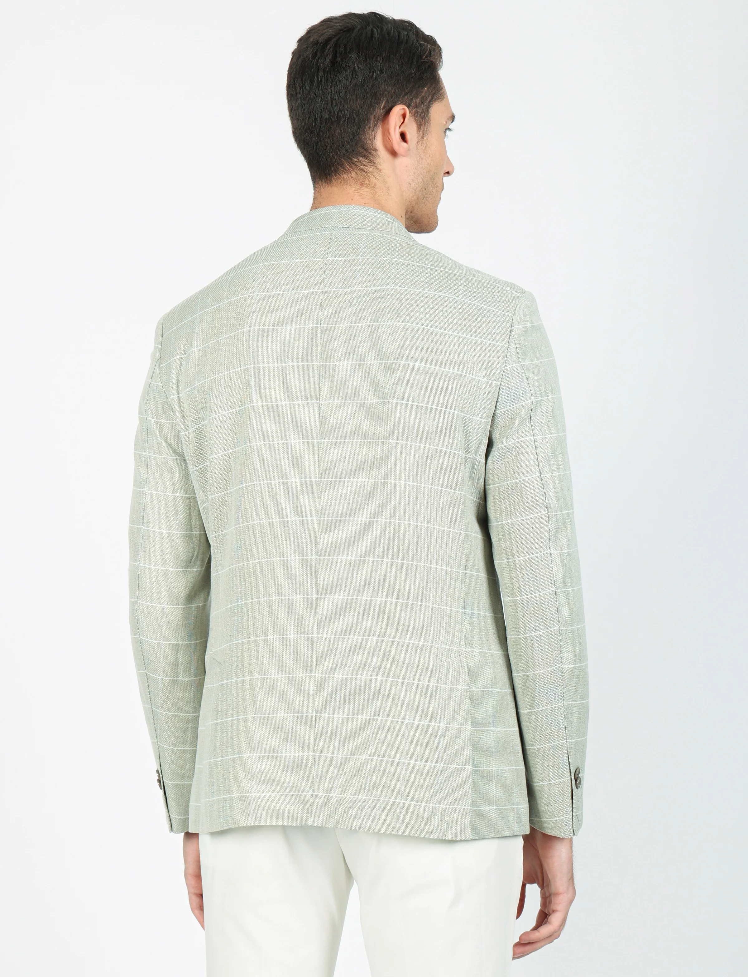 Giacca fantasia a quadri tessuto puntino - Image 6